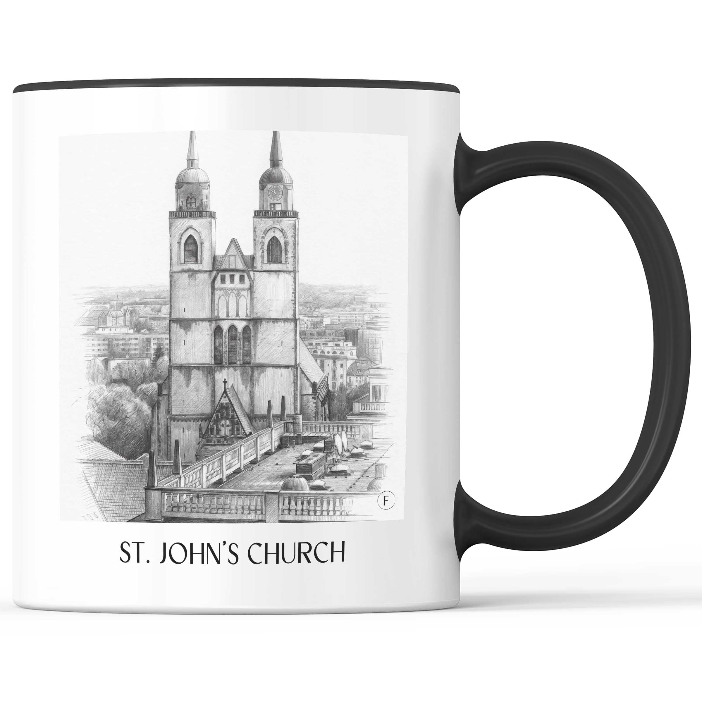 Johanniskirche Kaffeebecher - Magdeburg - Deutschland Becher - Kaffeetasse im Zeichnung Stil