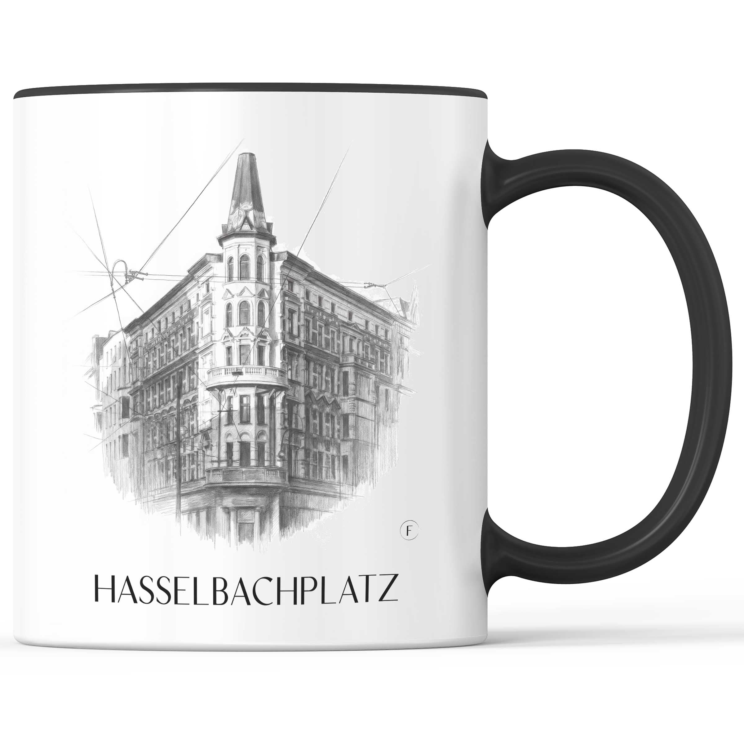 Hasselbachplatz Kaffeebecher - Magdeburg - Deutschland Becher - Kaffeetasse im Zeichnung Stil