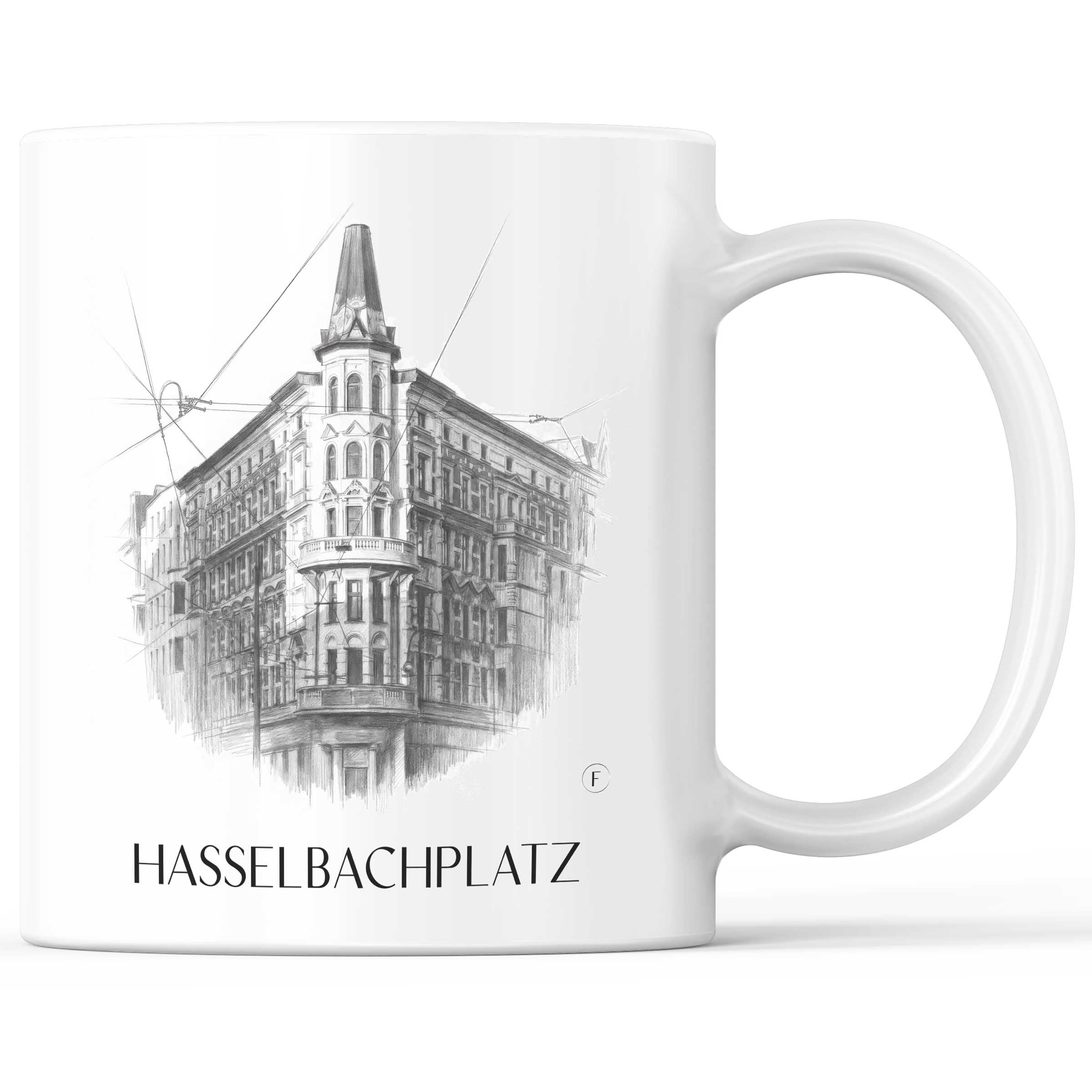Hasselbachplatz Kaffeebecher - Magdeburg - Deutschland Becher - Kaffeetasse im Zeichnung Stil