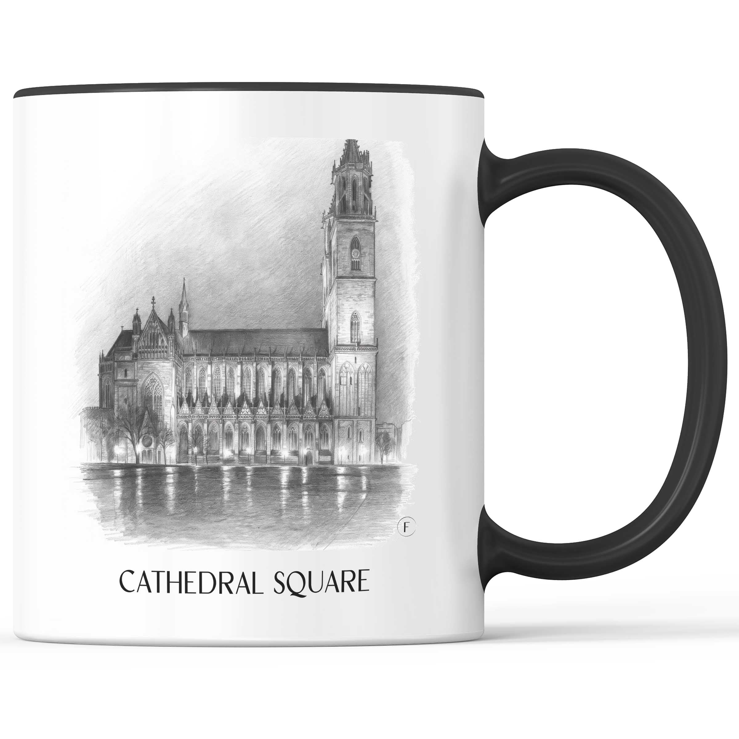 Domplatz Kaffeebecher - Magdeburg - Deutschland Becher - Kaffeetasse im Zeichnung Stil