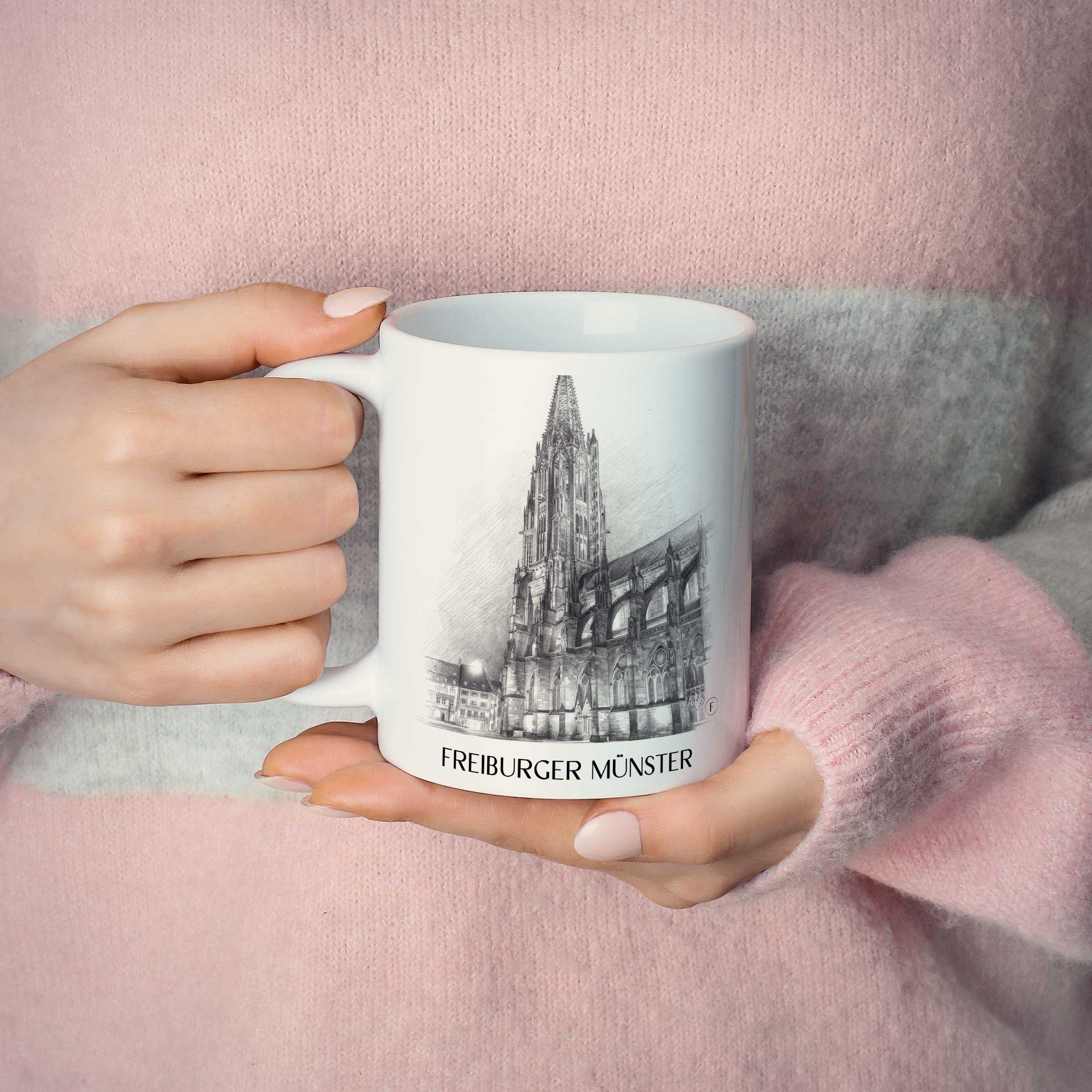 freiburger-münster-schwarzwald-deutschland-kaffeebecher-bleistift-zeichnung-drawing