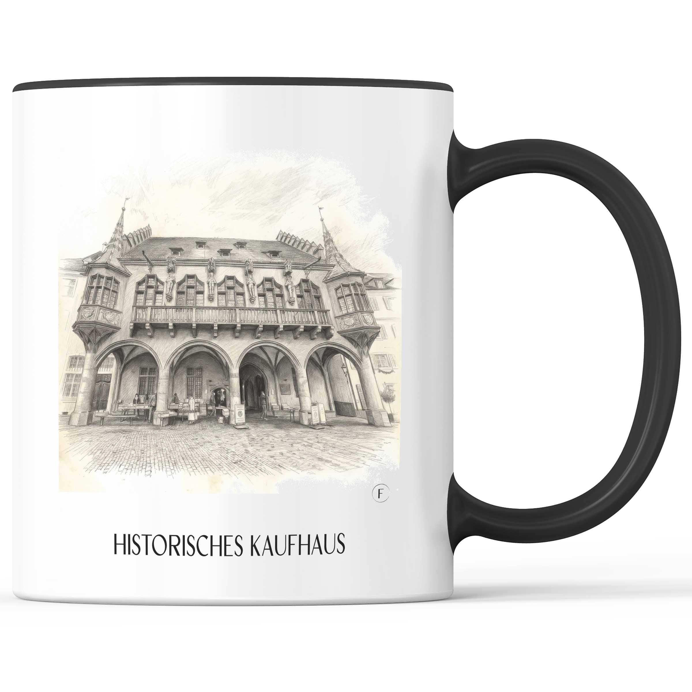 historisches-kaufhaus-freiburg-deutschland-kaffeebecher-bleistift-zeichnung-drawing