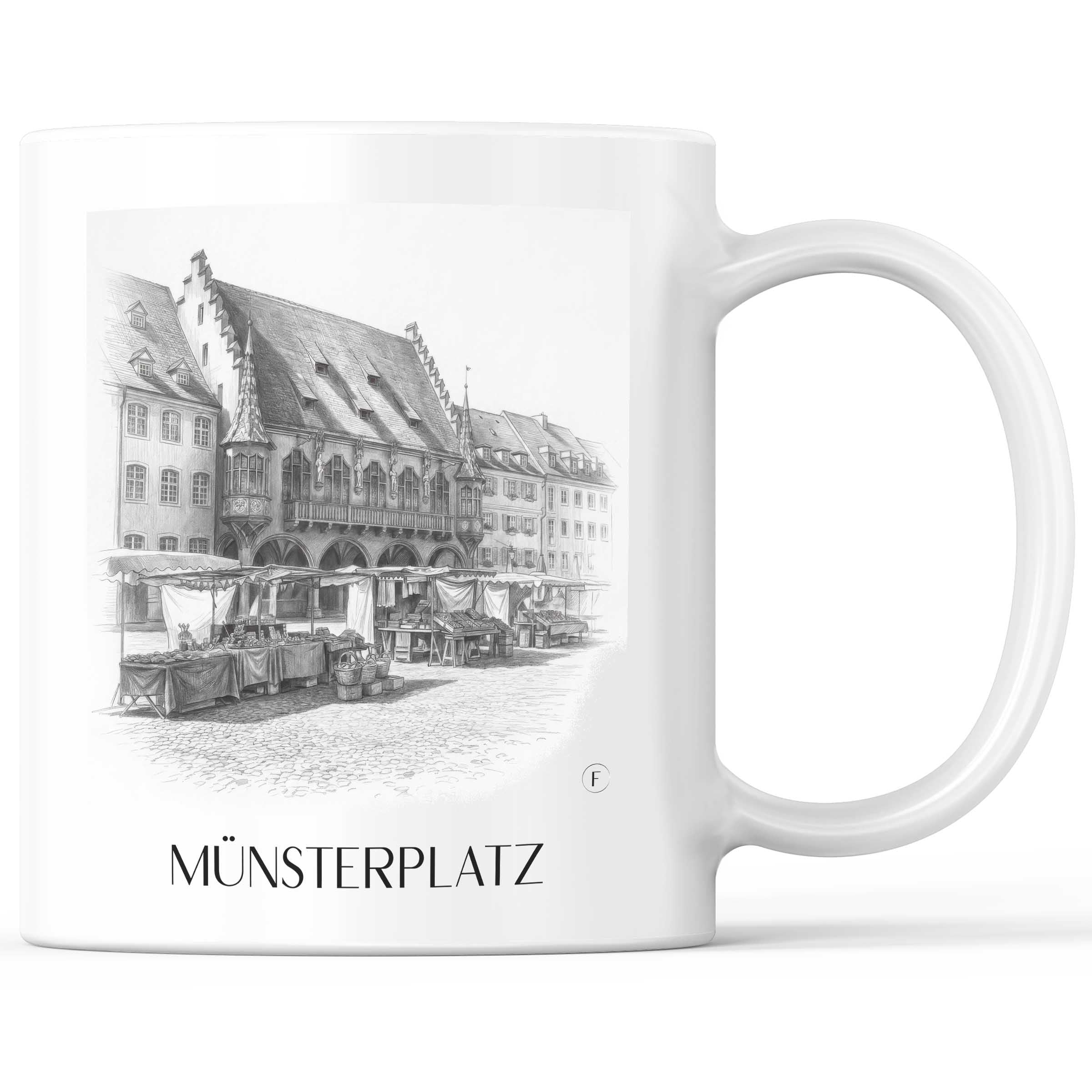 münsterplatz-freiburg-deutschland-kaffeebecher-bleistift-zeichnung-drawing