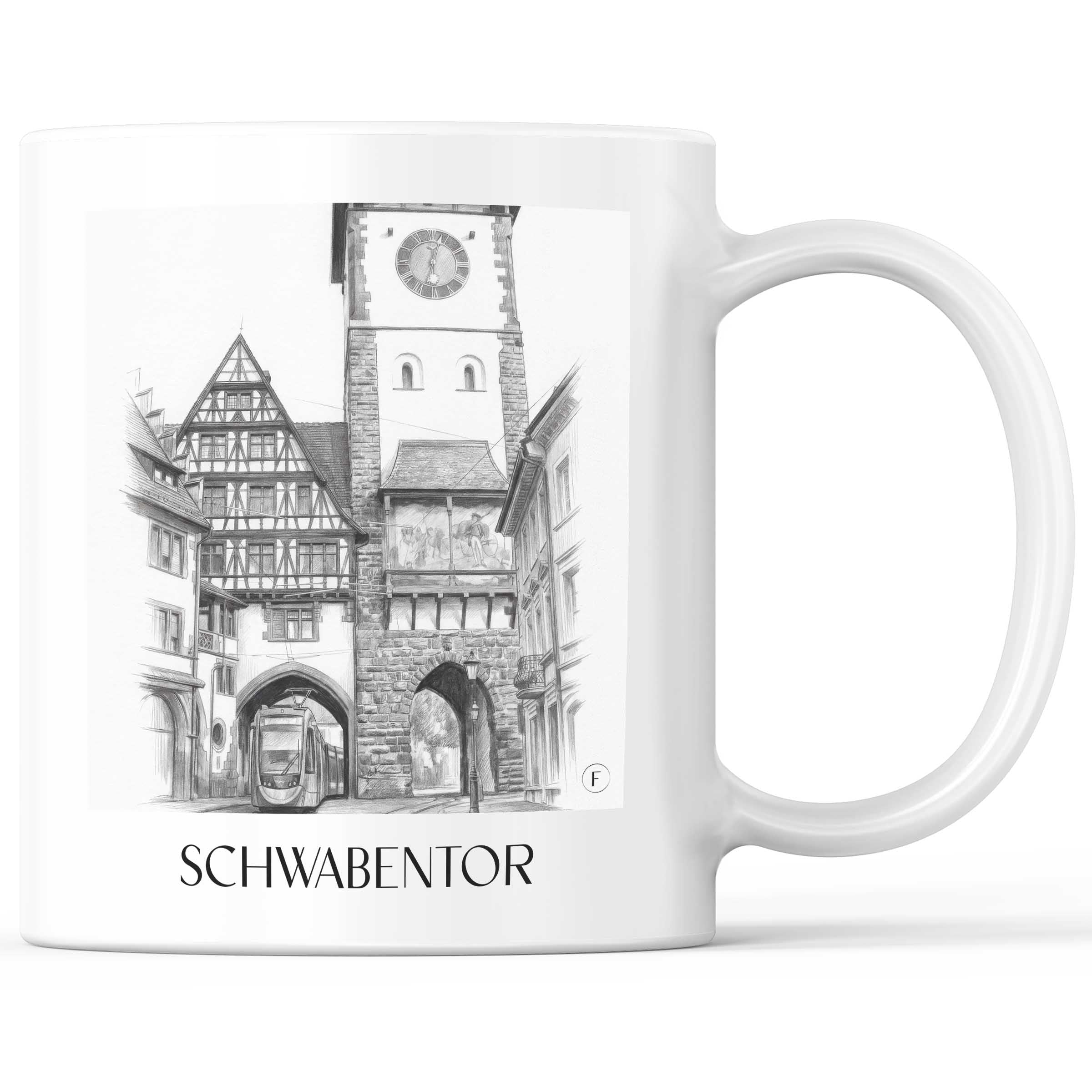 schwabentor-freiburg-deutschland-kaffeebecher-bleistift-zeichnung-drawing