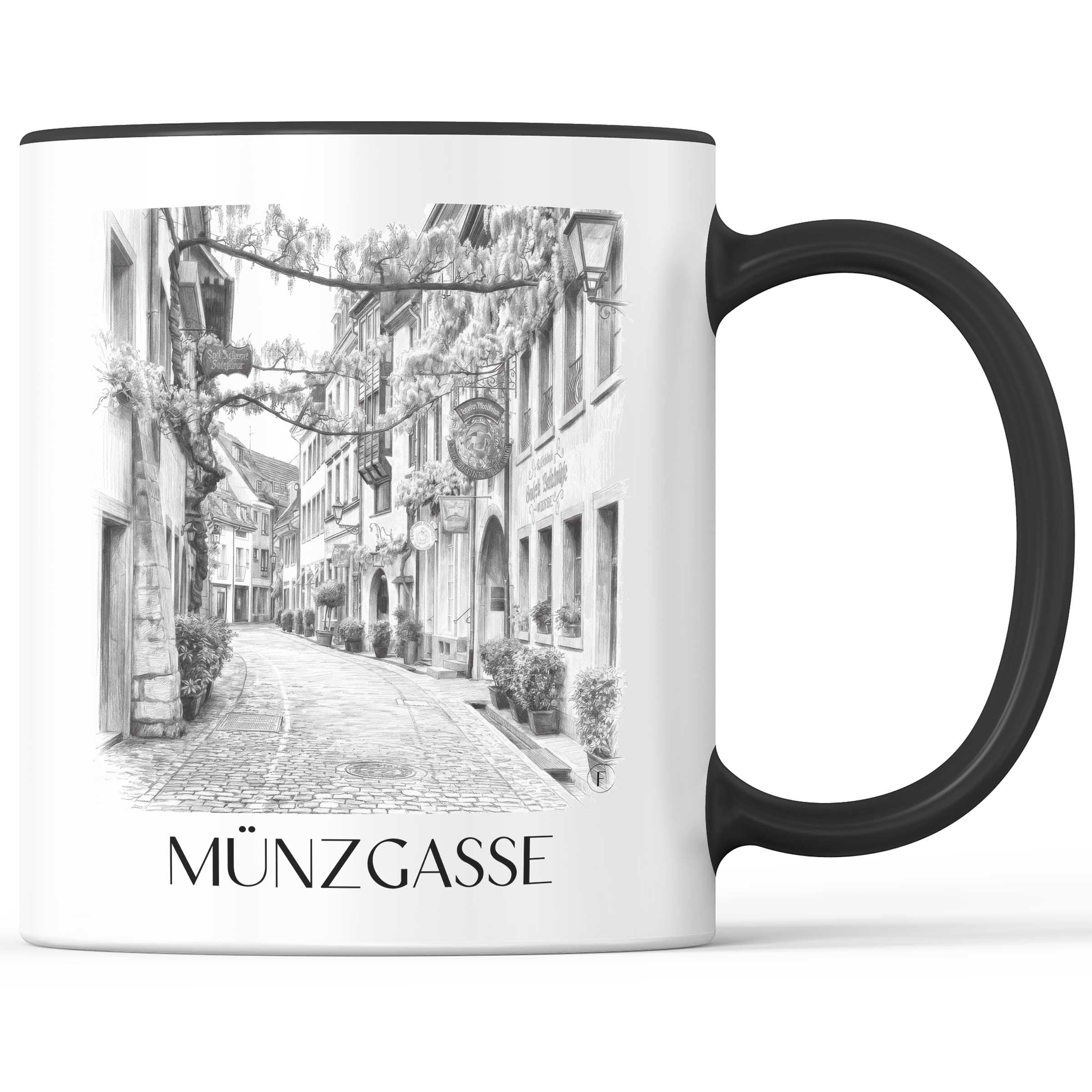 münzgasse-freiburg-deutschland-kaffeebecher-bleistift-zeichnung-drawing