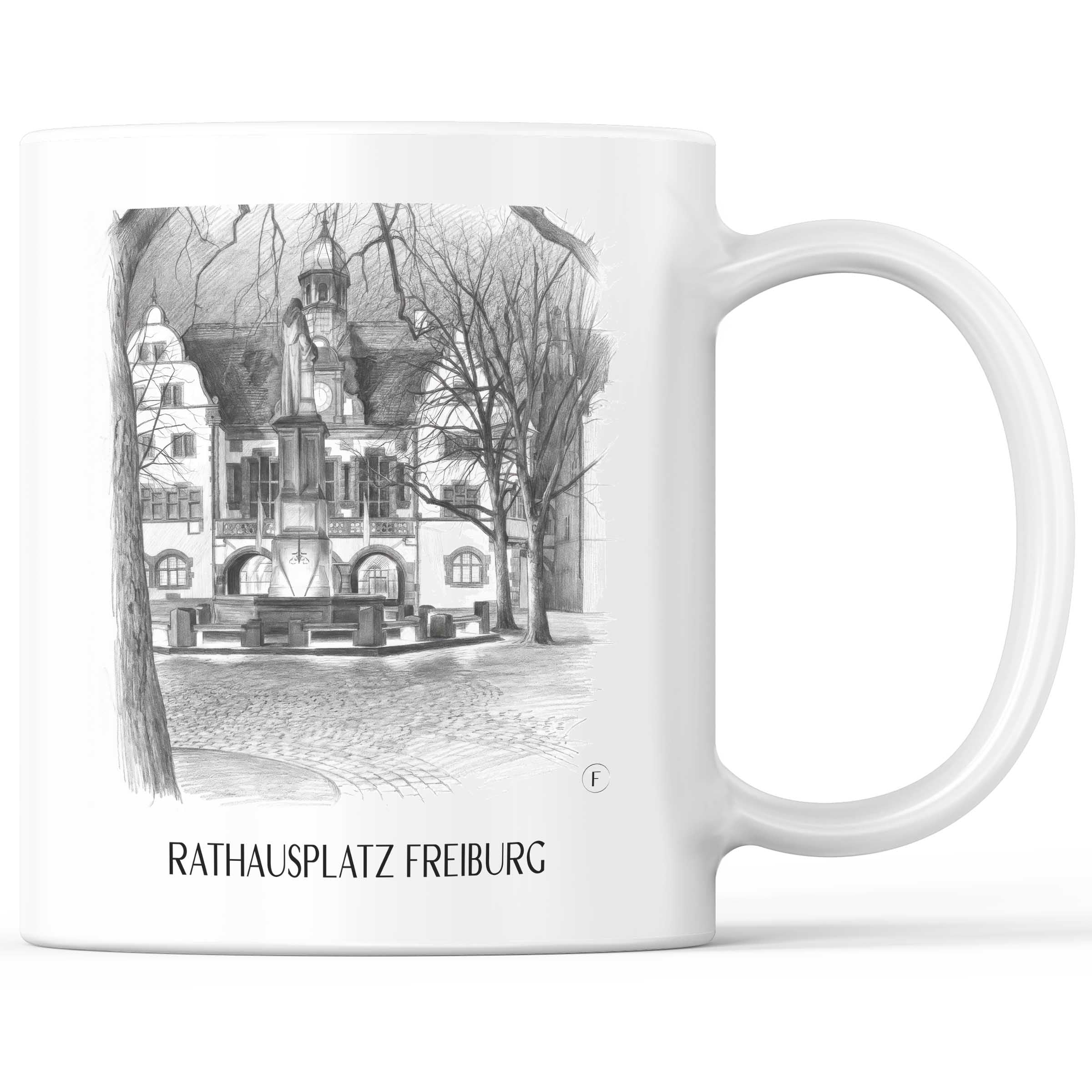 rathausplatz-freiburg-deutschland-kaffeebecher-bleistift-zeichnung-drawing