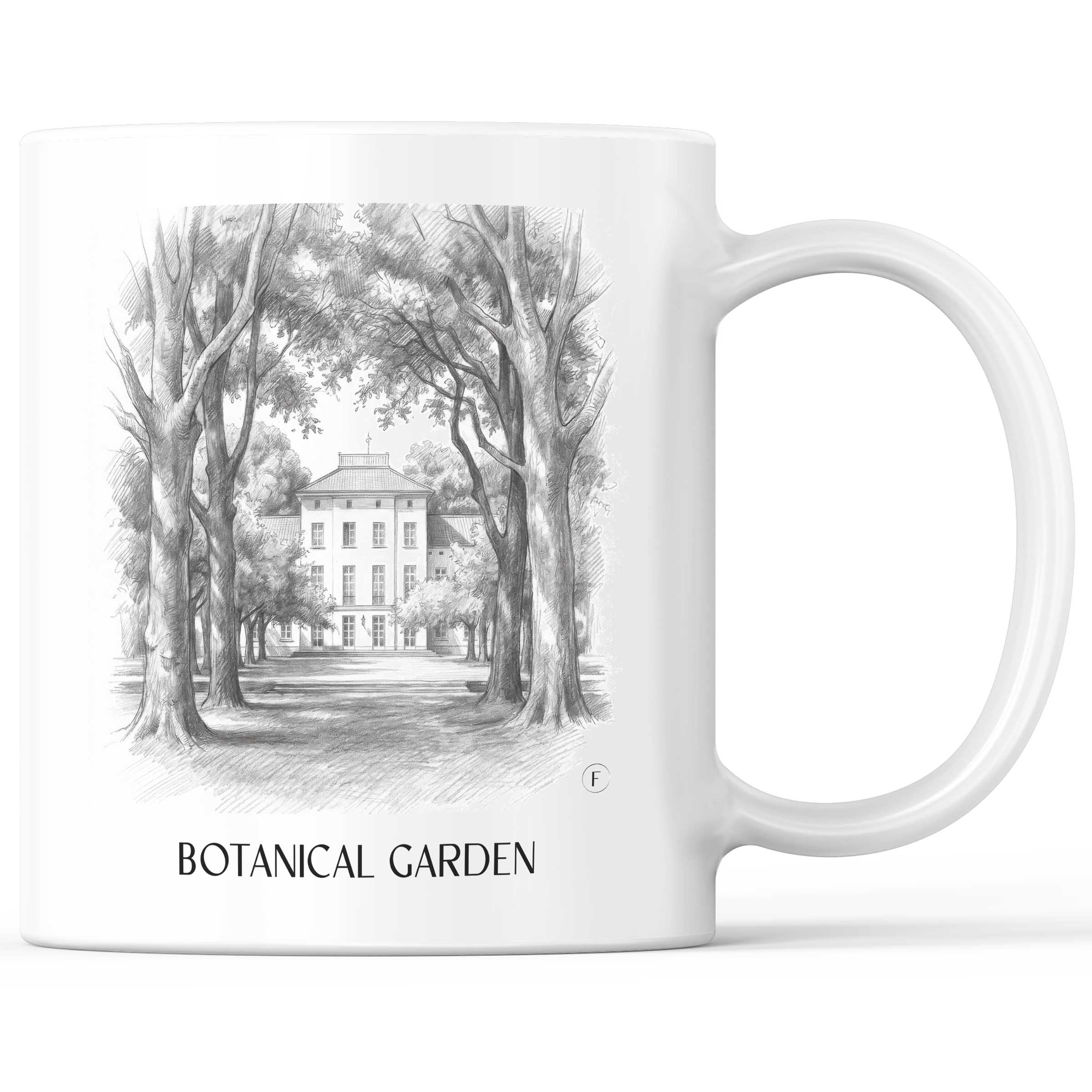 Botanischer Garten Kaffeebecher - Krefeld - Deutschland Becher - Kaffeetasse im Zeichnung Stil