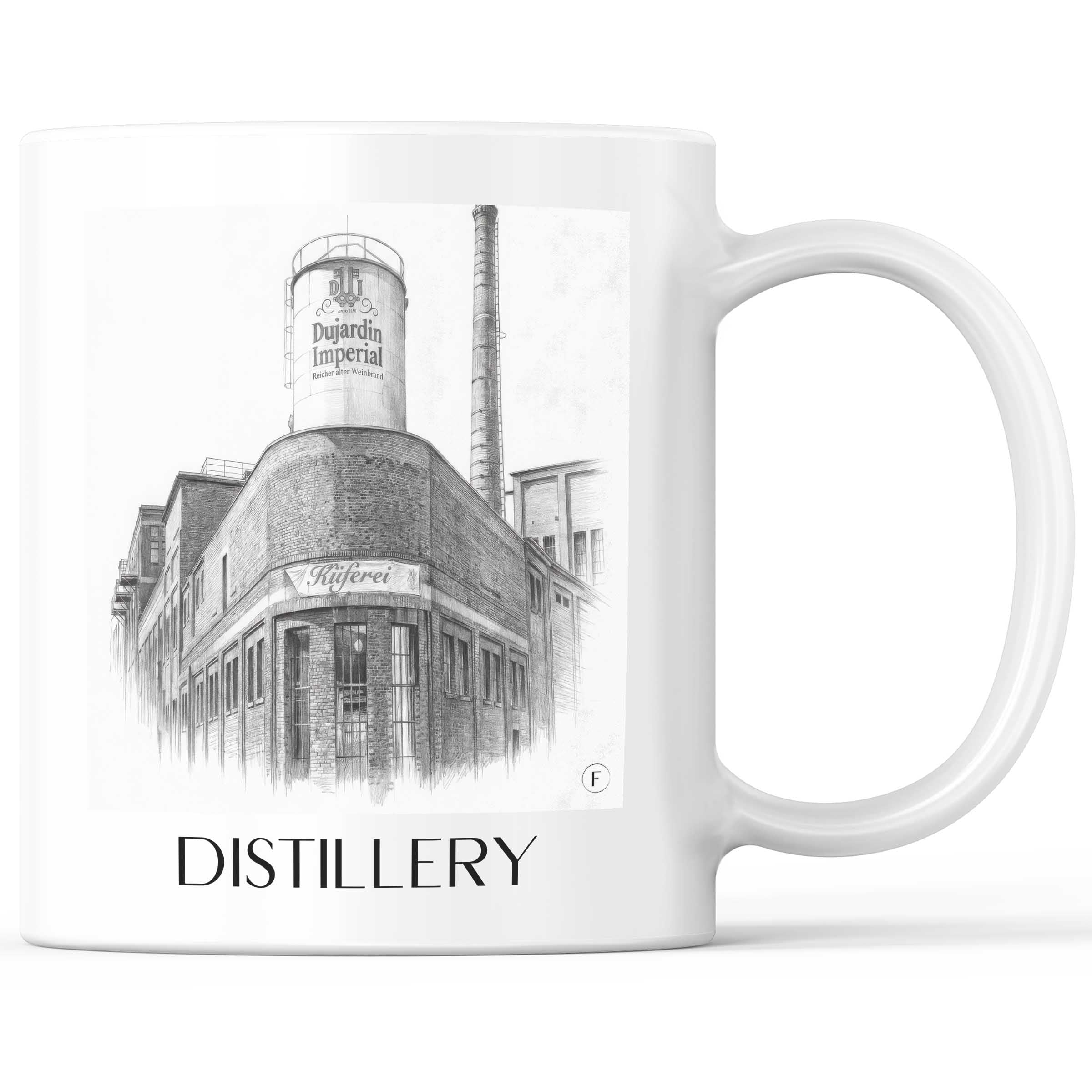Weinbrennerei Kaffeebecher - Krefeld - Deutschland Becher - Kaffeetasse im Zeichnung Stil