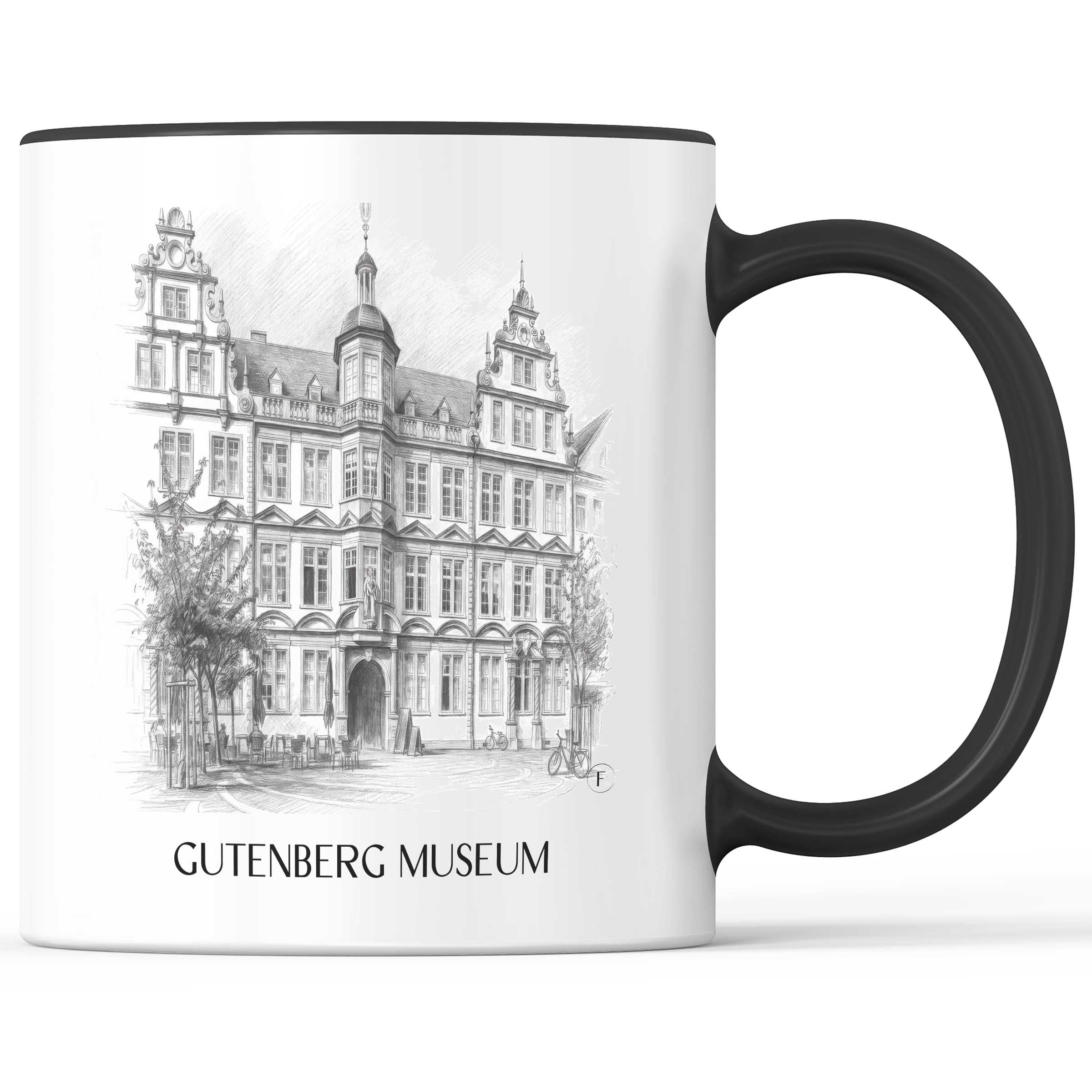 gutenberg-museum-mainz-deutschland-kaffeebecher-bleistift-zeichnung-drawing