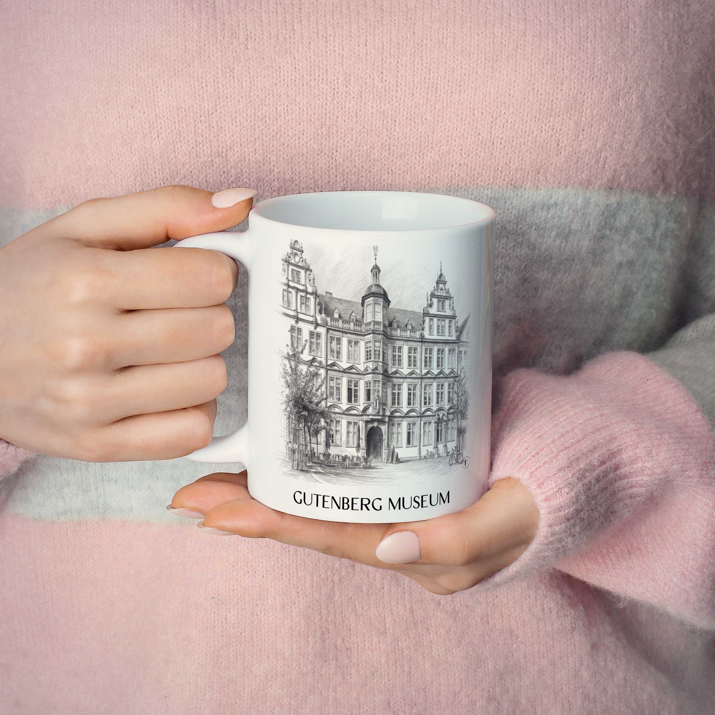 gutenberg-museum-mainz-deutschland-kaffeebecher-bleistift-zeichnung-drawing