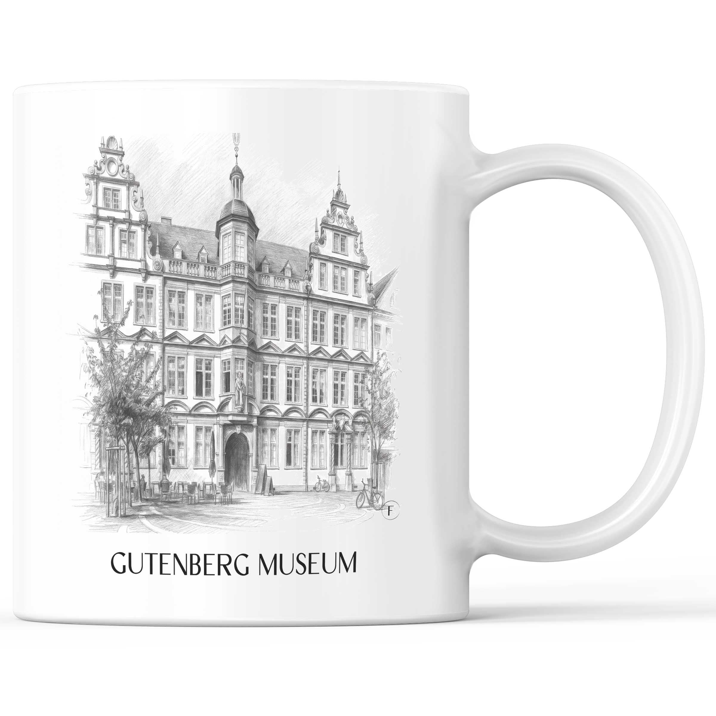 gutenberg-museum-mainz-deutschland-kaffeebecher-bleistift-zeichnung-drawing