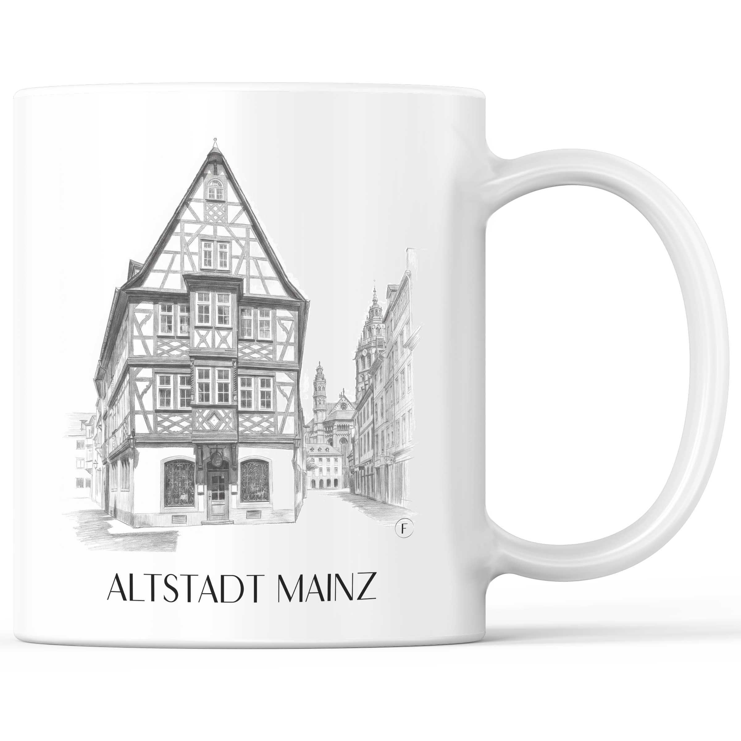 altstadt-mainz-deutschland-kaffeebecher-bleistift-zeichnung-drawing