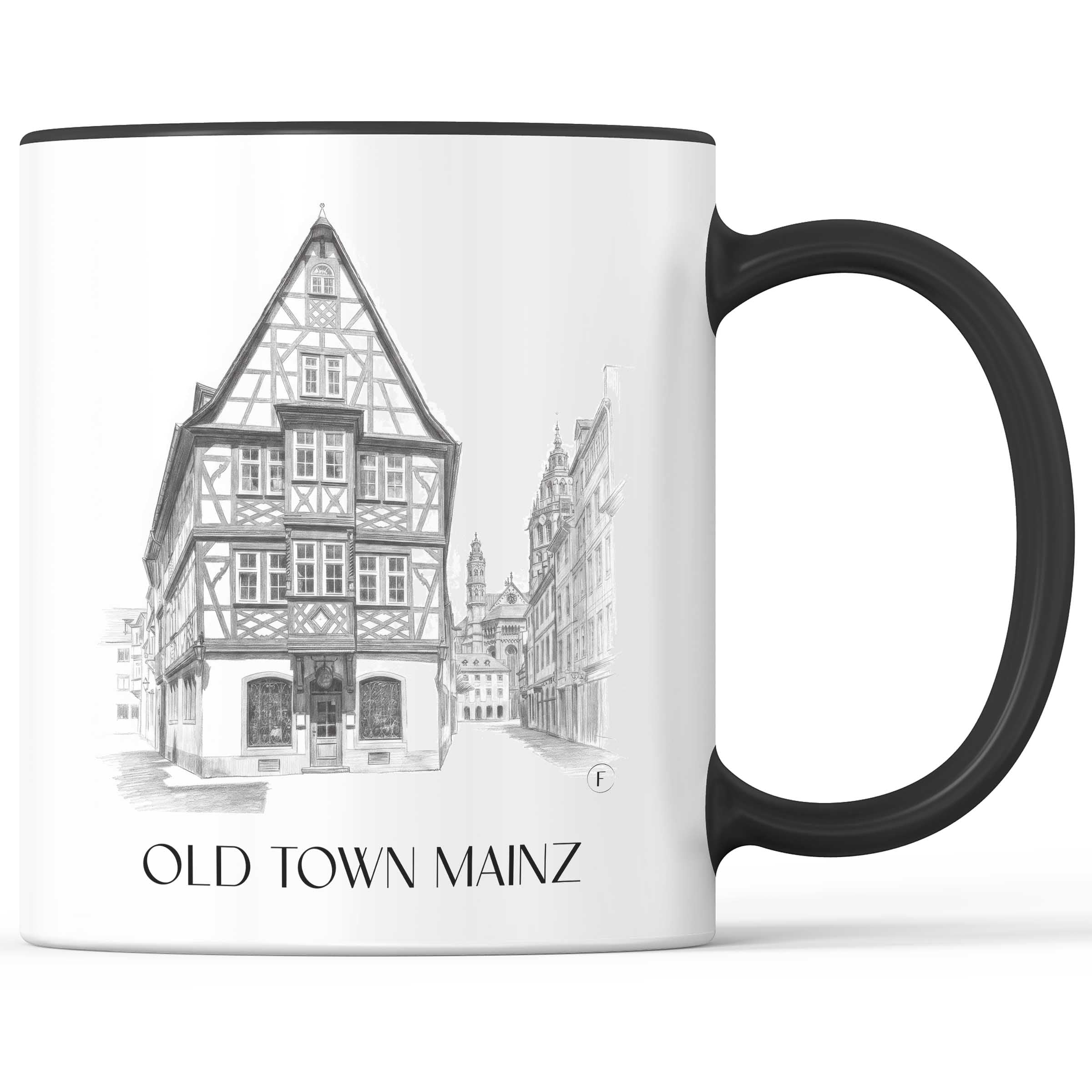 Altstadt Kaffeebecher - Mainz - Deutschland Becher - Kaffeetasse im Zeichnung Stil
