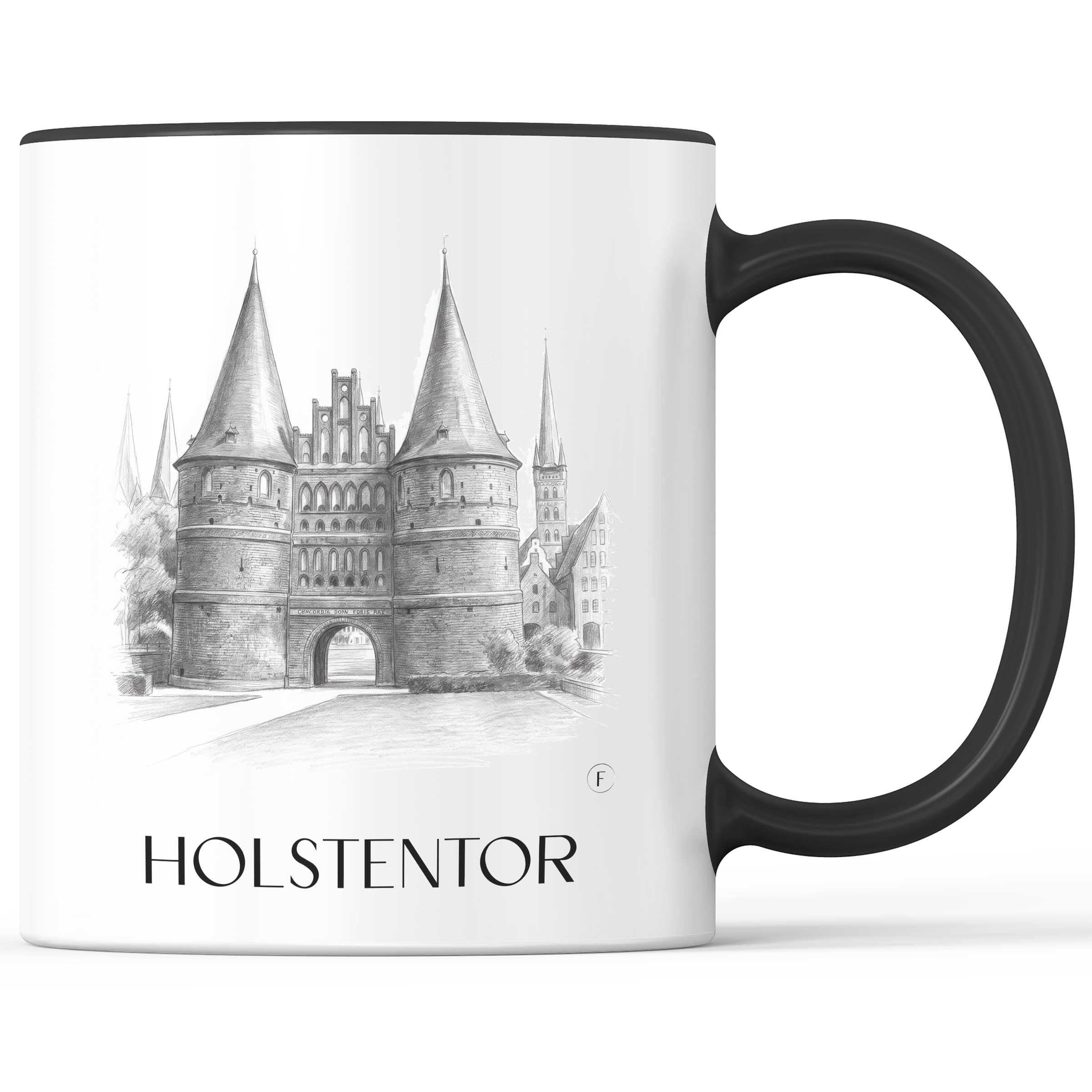 holstentor-lübeck-deutschland-kaffeebecher-bleistift-zeichnung-drawing