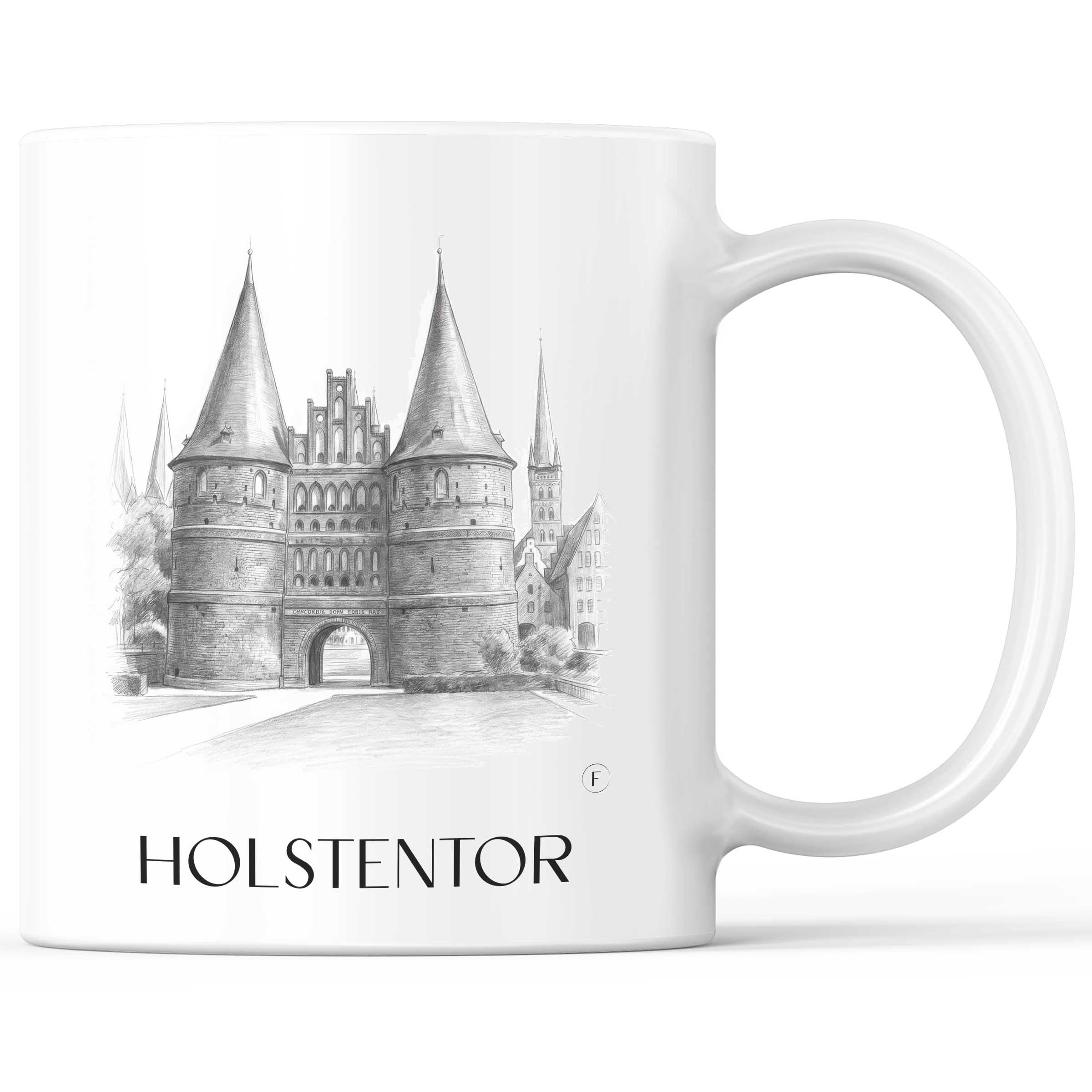 holstentor-lübeck-deutschland-kaffeebecher-bleistift-zeichnung-drawing