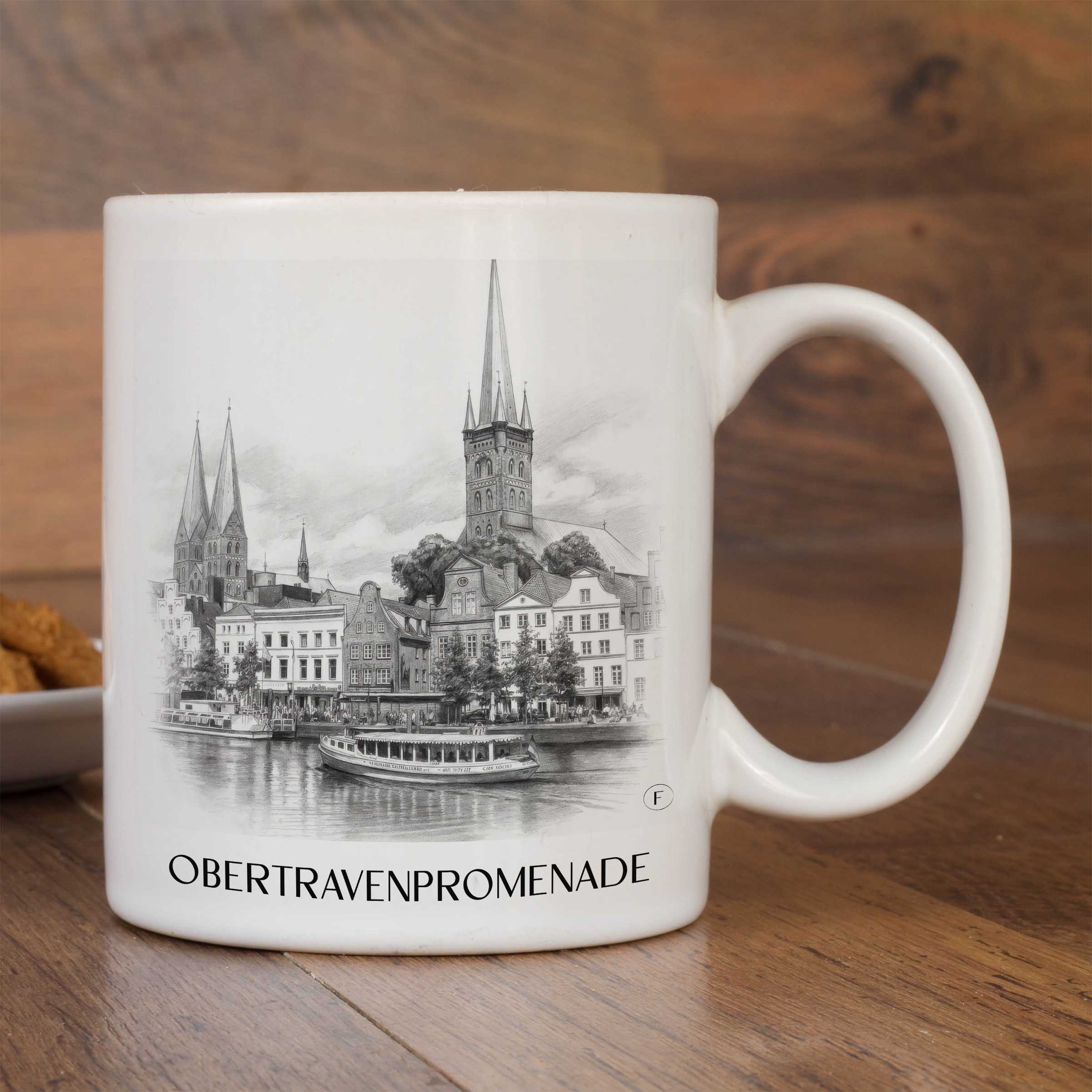 obertravenpromenade-lübeck-deutschland-kaffeebecher-bleistift-zeichnung-drawing
