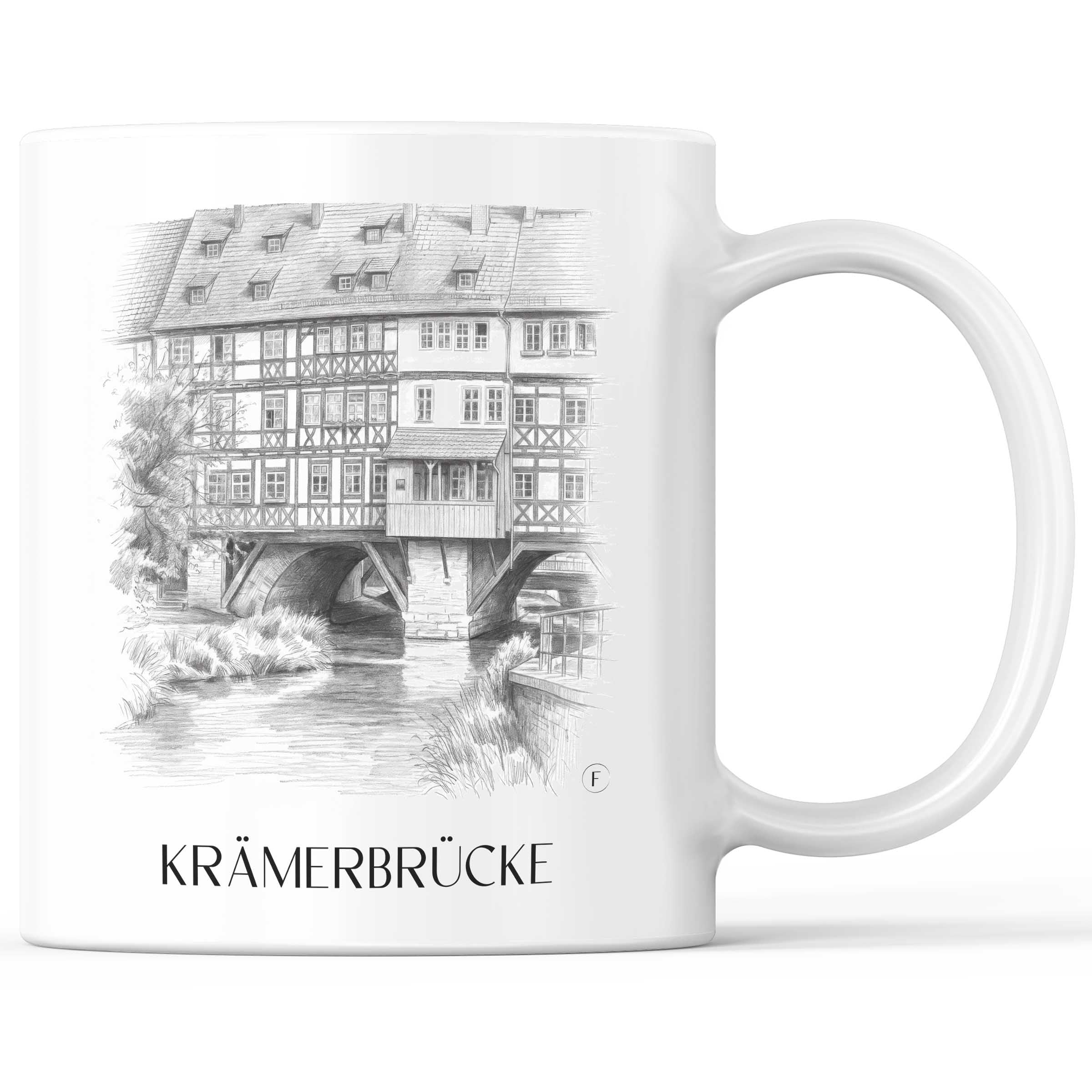 krämerbrücke-erfurt-deutschland-kaffeebecher-bleistift-zeichnung-drawing