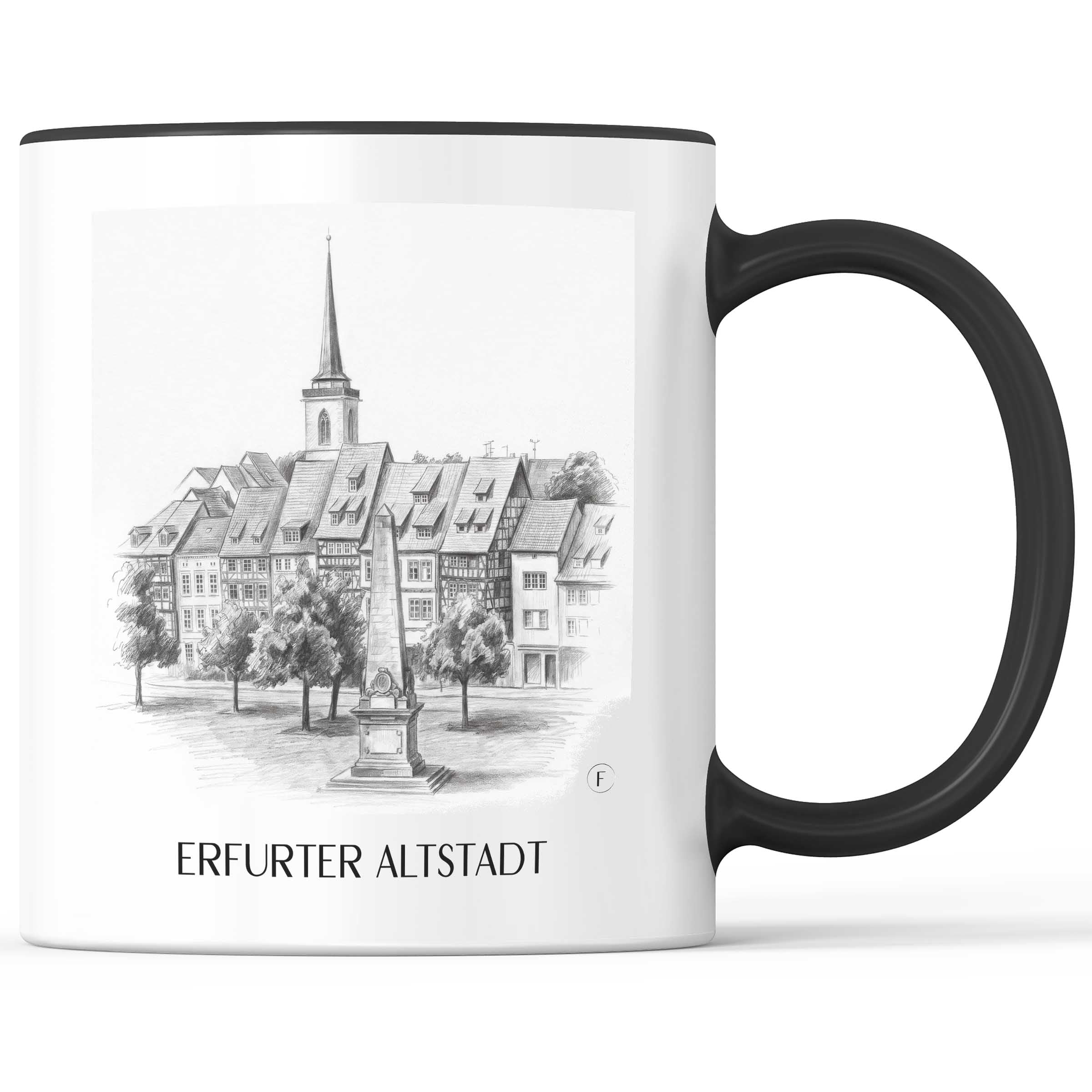 altstadt-erfurt-deutschland-kaffeebecher-bleistift-zeichnung-drawing