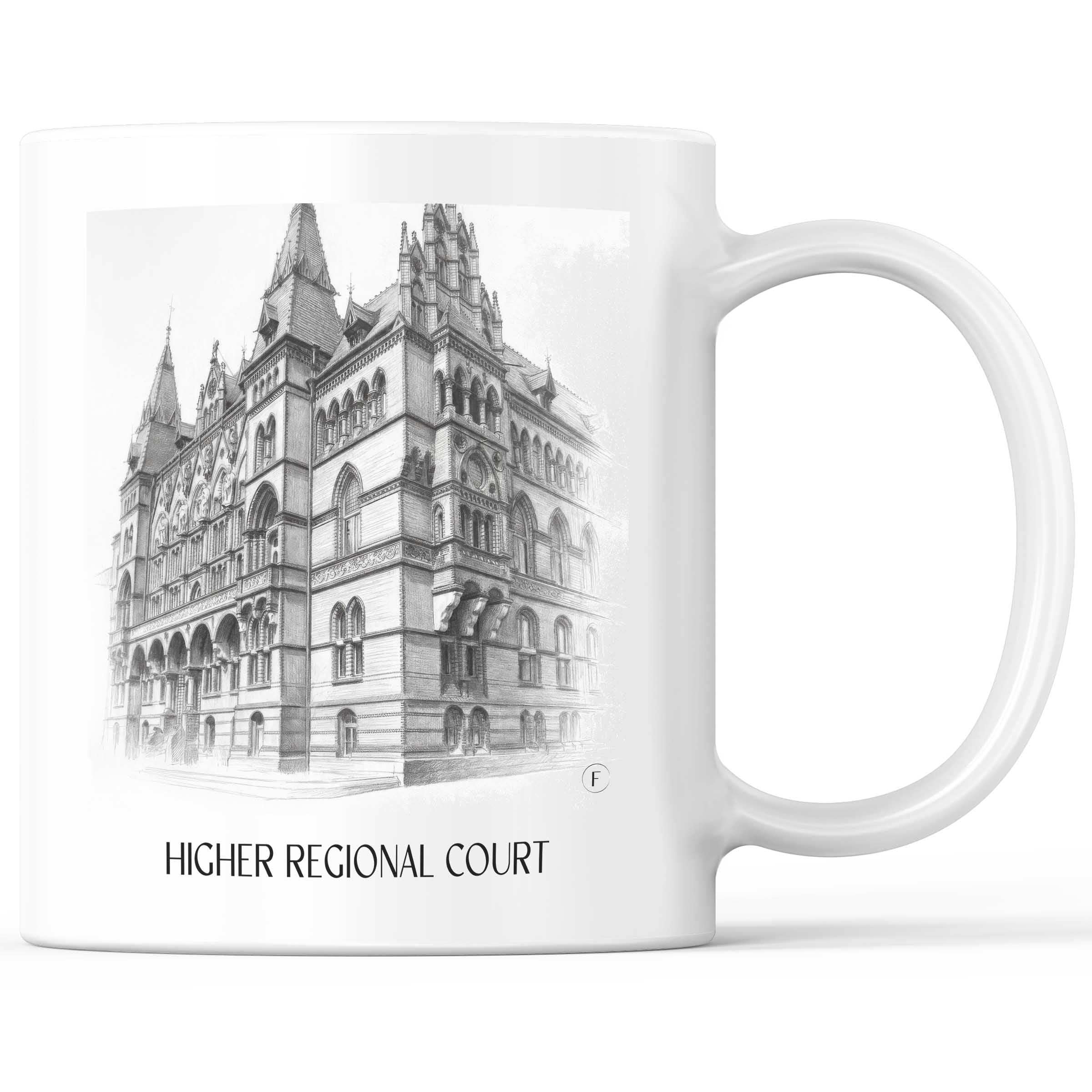 Oberlandesgericht Kaffeebecher - Rostock - Deutschland Becher - Kaffeetasse im Zeichnung Stil