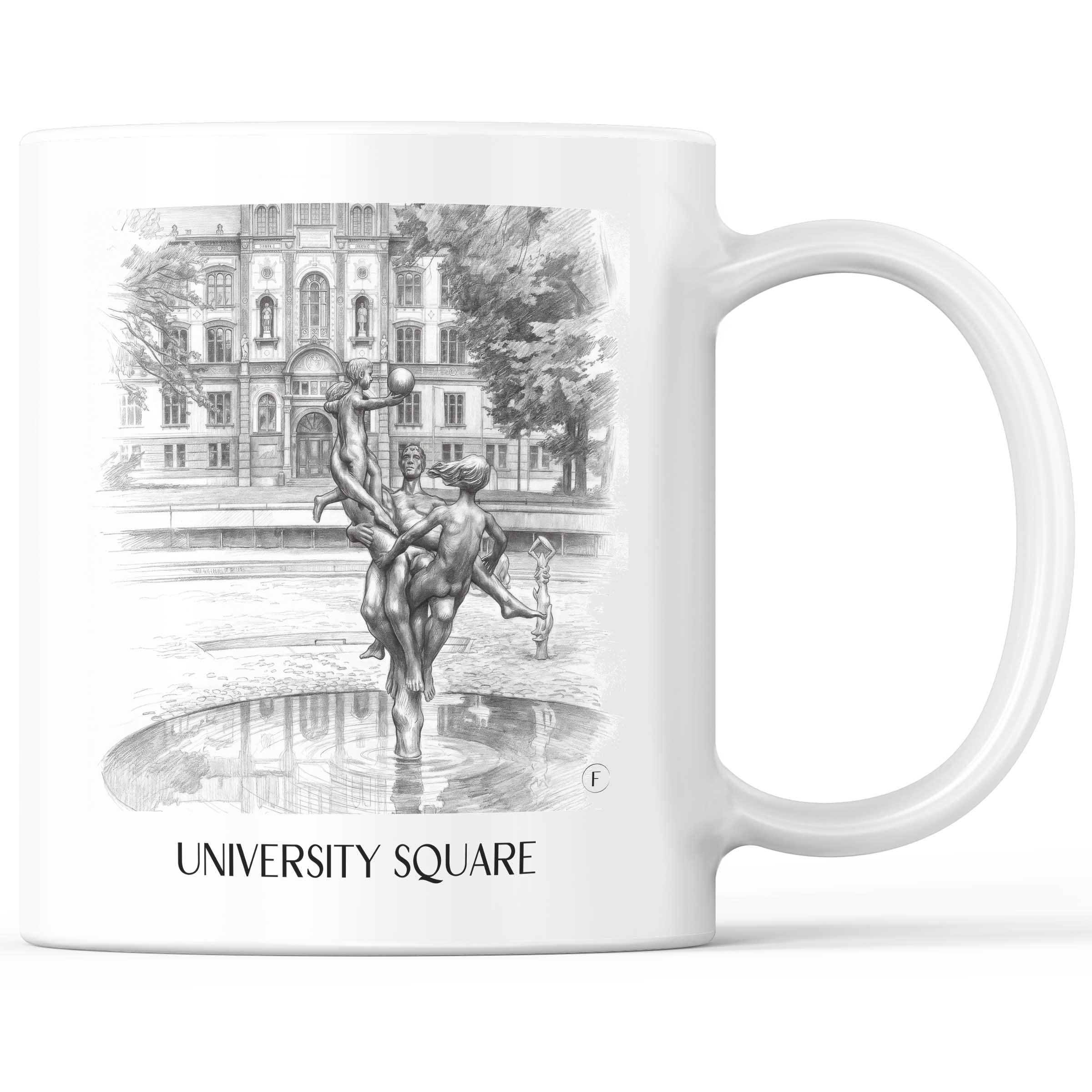 Universitätsplatz Kaffeebecher - Rostock - Deutschland Becher - Kaffeetasse im Zeichnung Stil