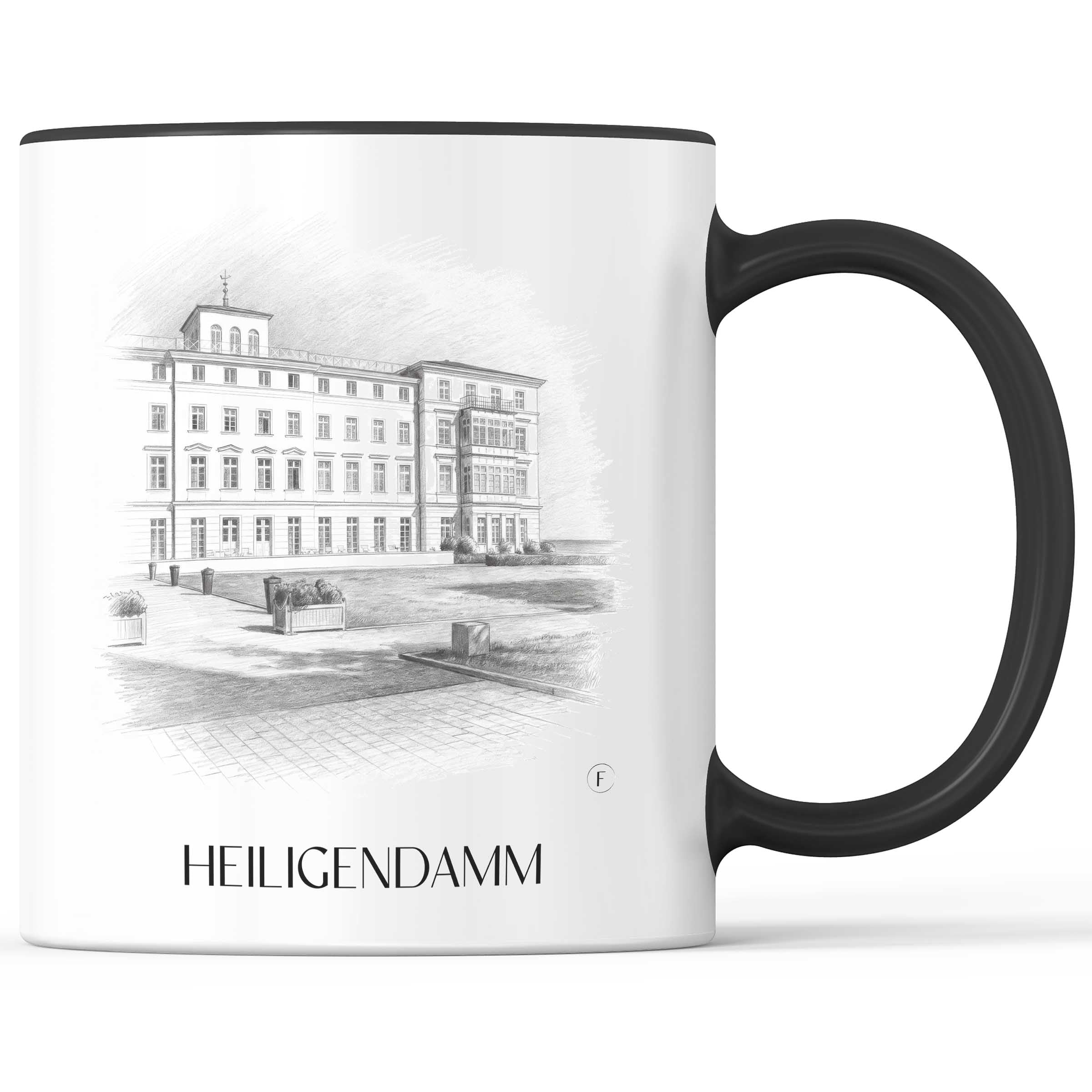 Heiligendamm Kaffeebecher - Mecklenburg - Deutschland Becher - Kaffeetasse im Zeichnung Stil