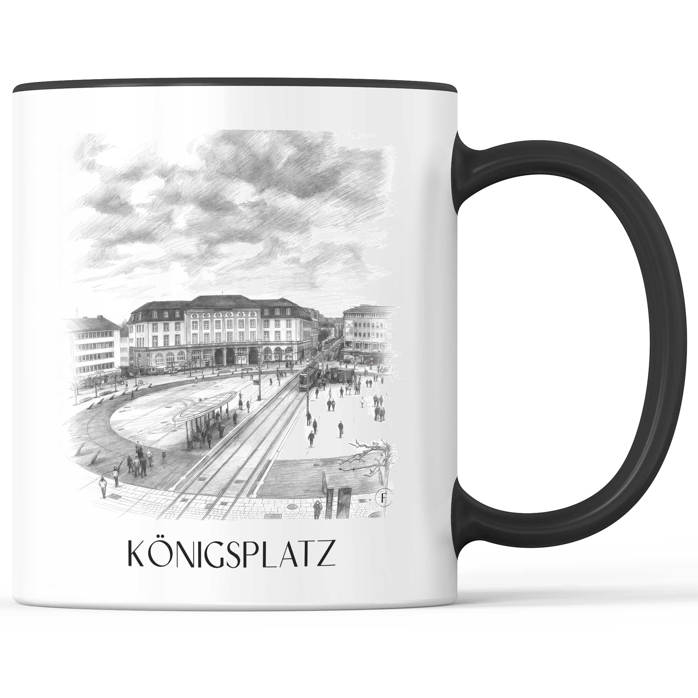 Königsplatz Kaffeebecher - Kassel - Deutschland Becher - Kaffeetasse im Zeichnung Stil