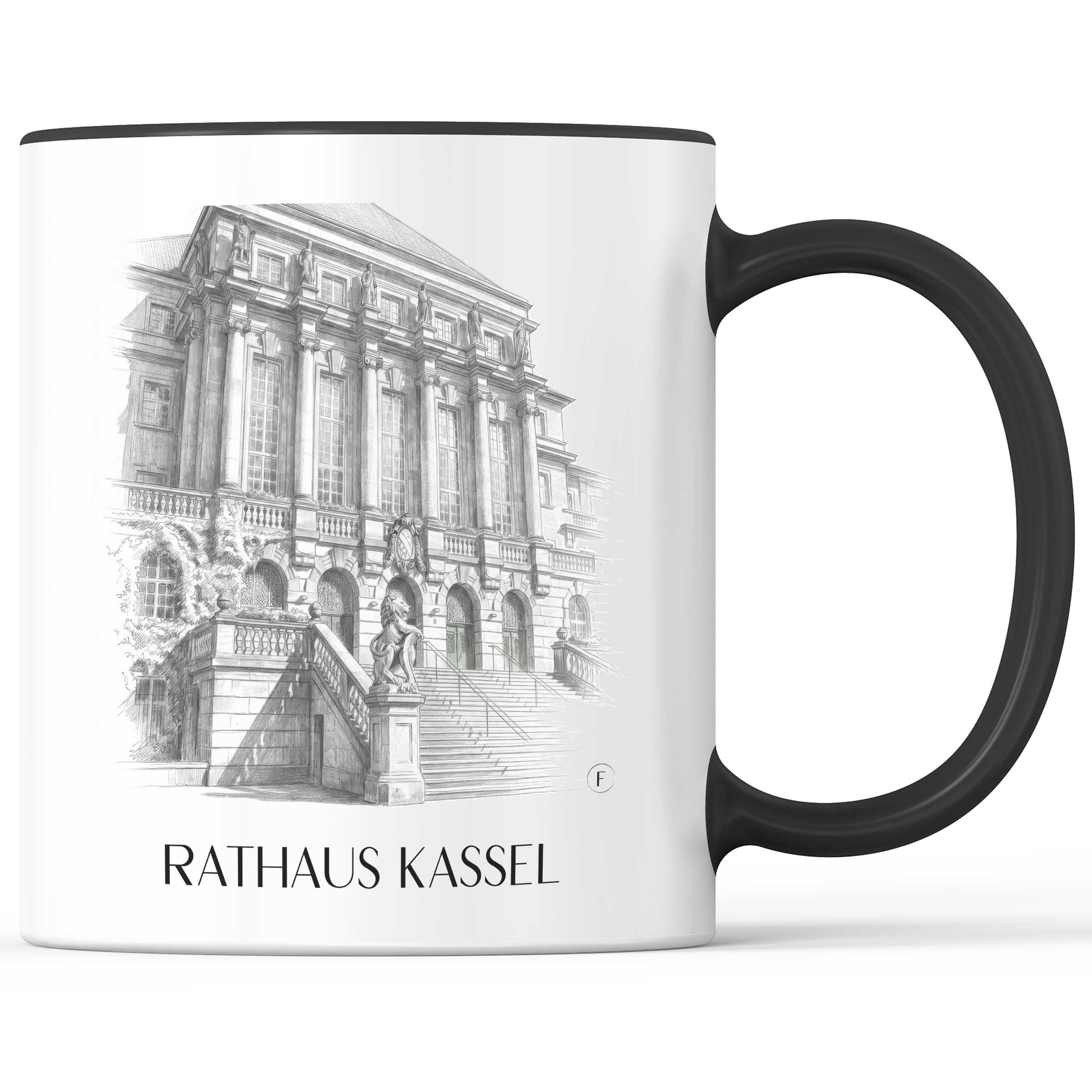 rathaus-kassel-deutschland-kaffeebecher-bleistift-zeichnung-drawing