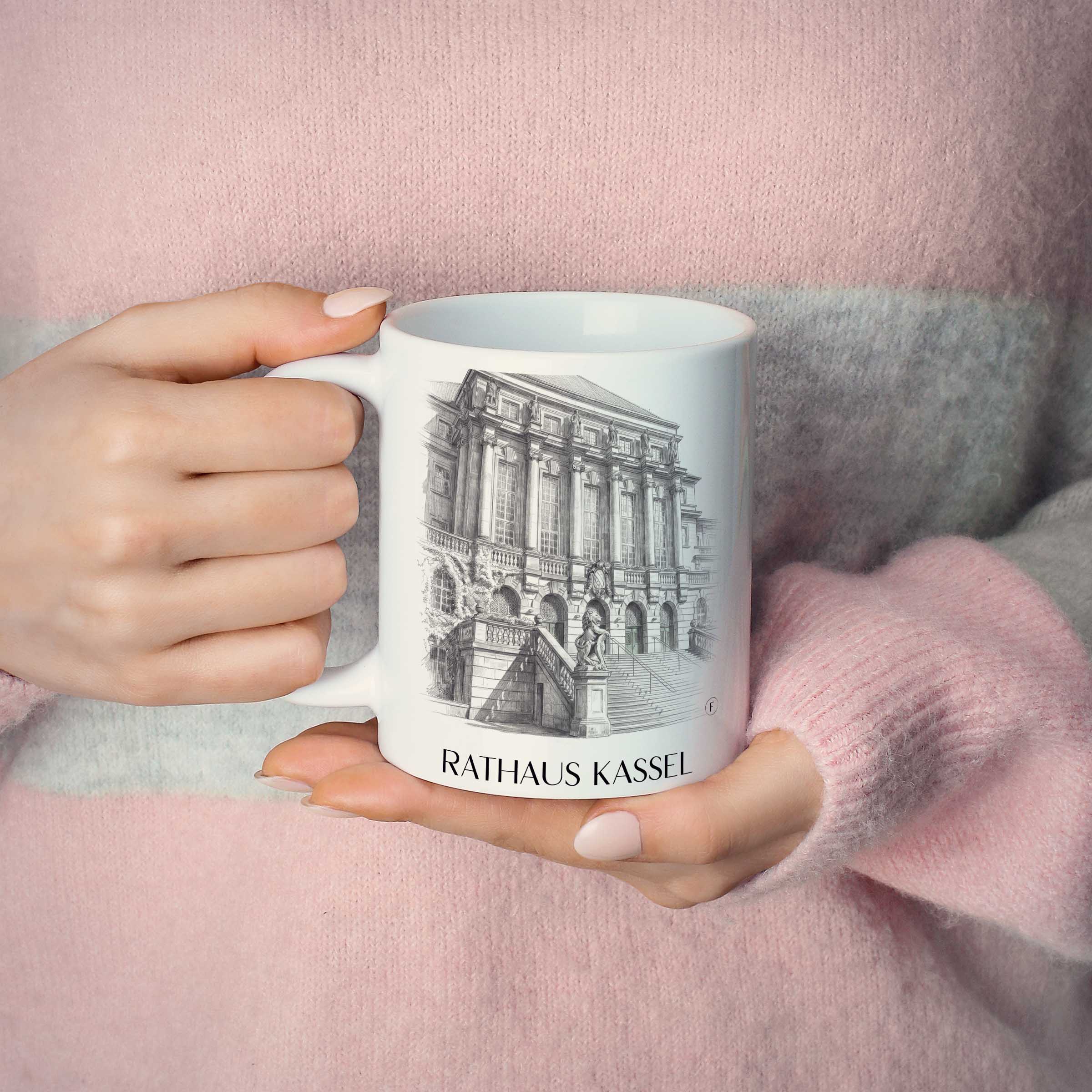 rathaus-kassel-deutschland-kaffeebecher-bleistift-zeichnung-drawing