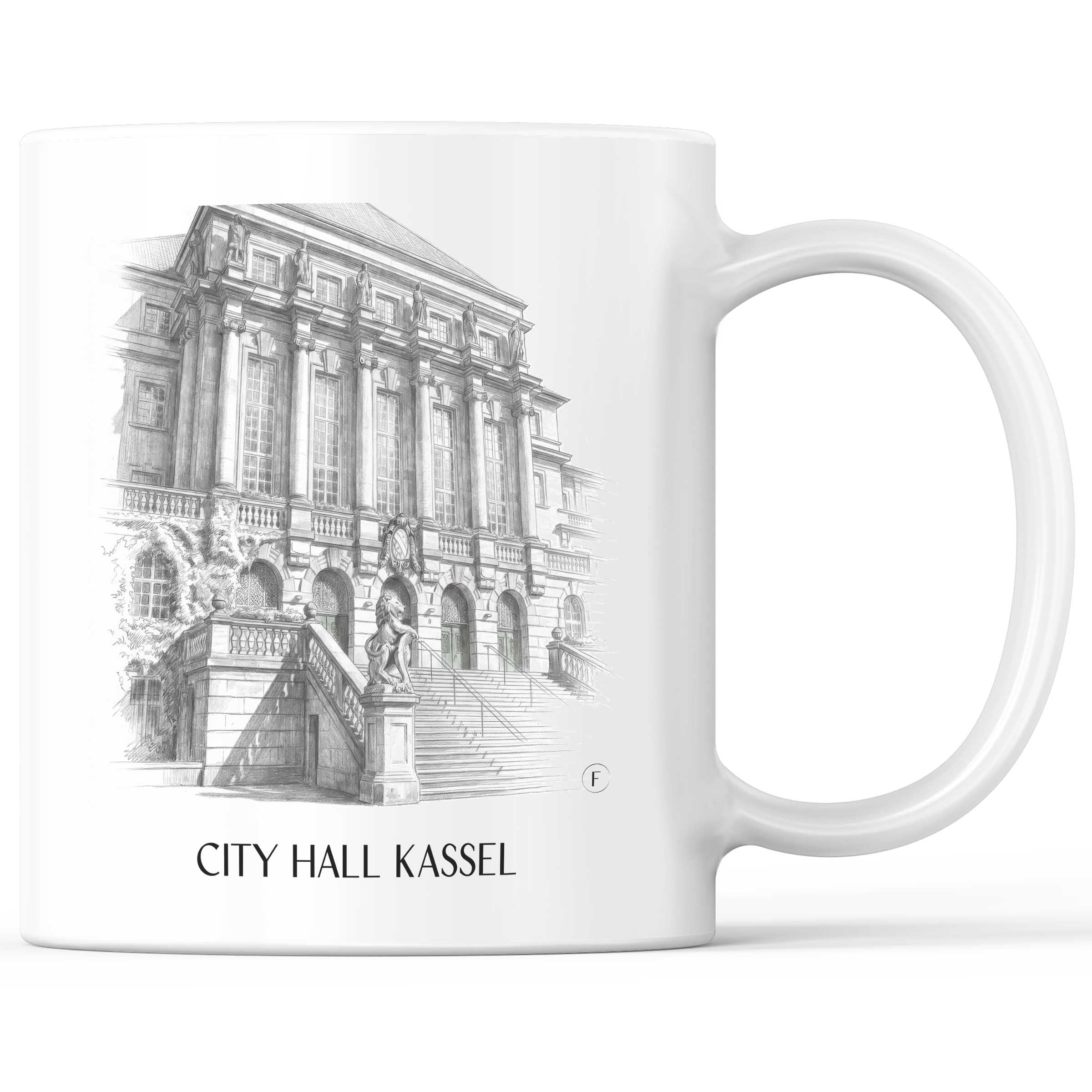 Rathaus Kaffeebecher - Kassel - Deutschland Becher - Kaffeetasse im Zeichnung Stil