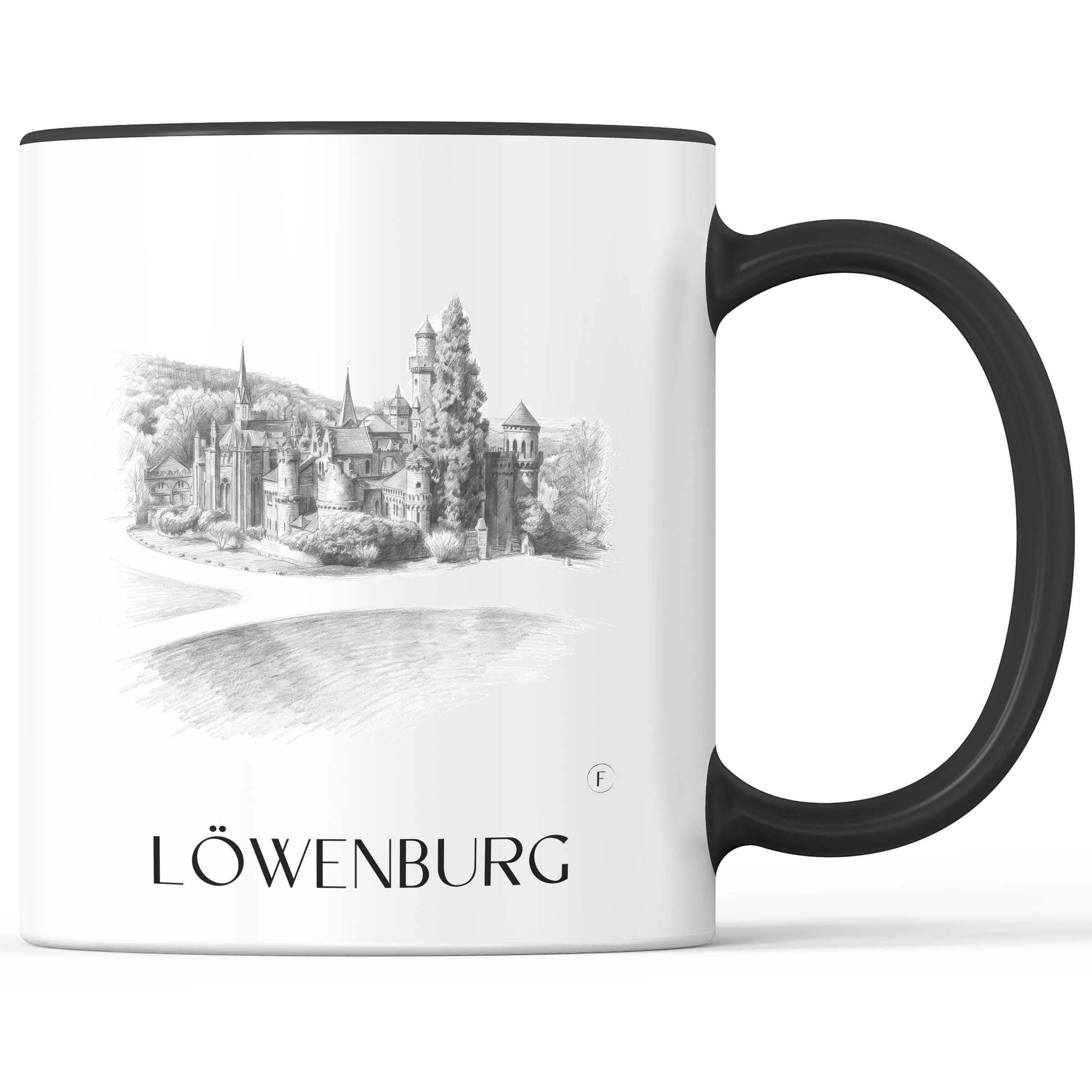 Löwenburg Kaffeebecher - Kassel - Deutschland Becher - Kaffeetasse im Zeichnung Stil