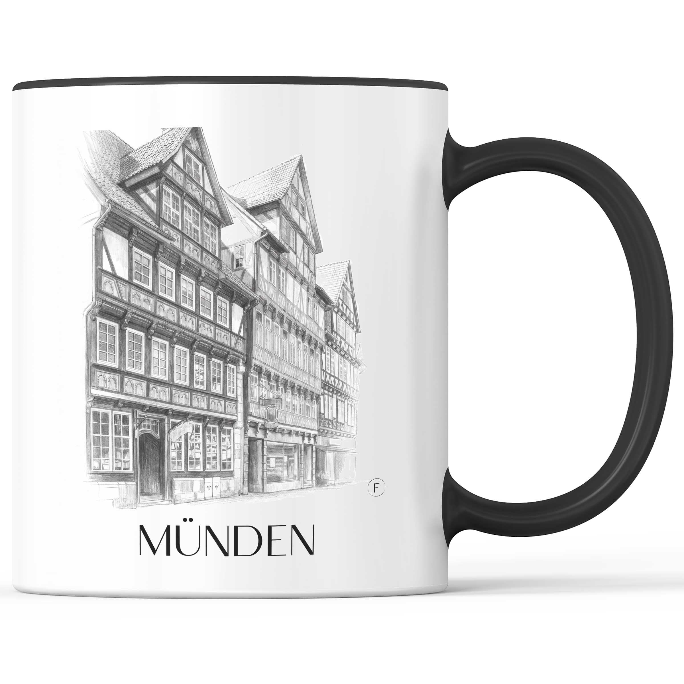 Münden Kaffeebecher - Niedersachsen - Deutschland Becher - Kaffeetasse im Zeichnung Stil