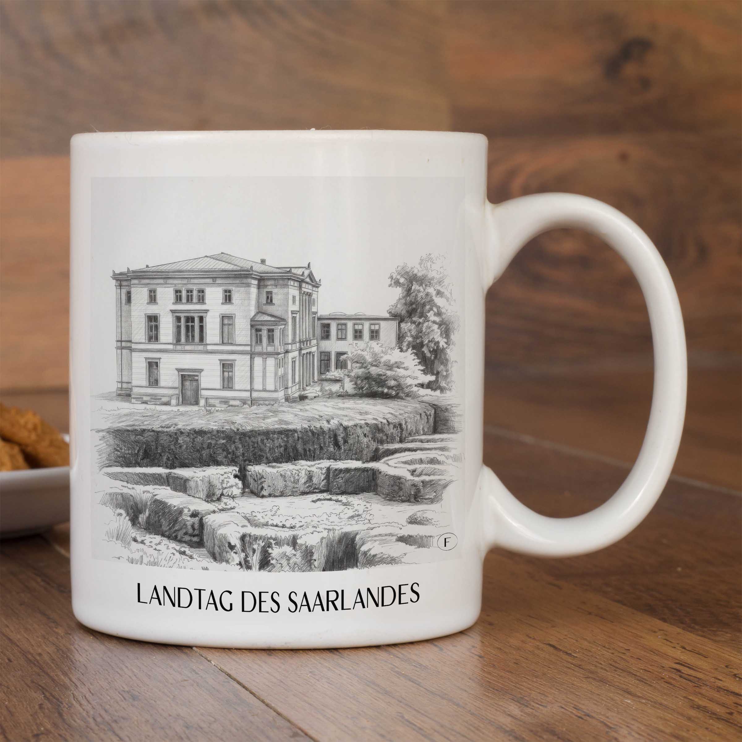 landtag-des-saarlandes-saarbrücken-deutschland-kaffeebecher-bleistift-zeichnung-drawing