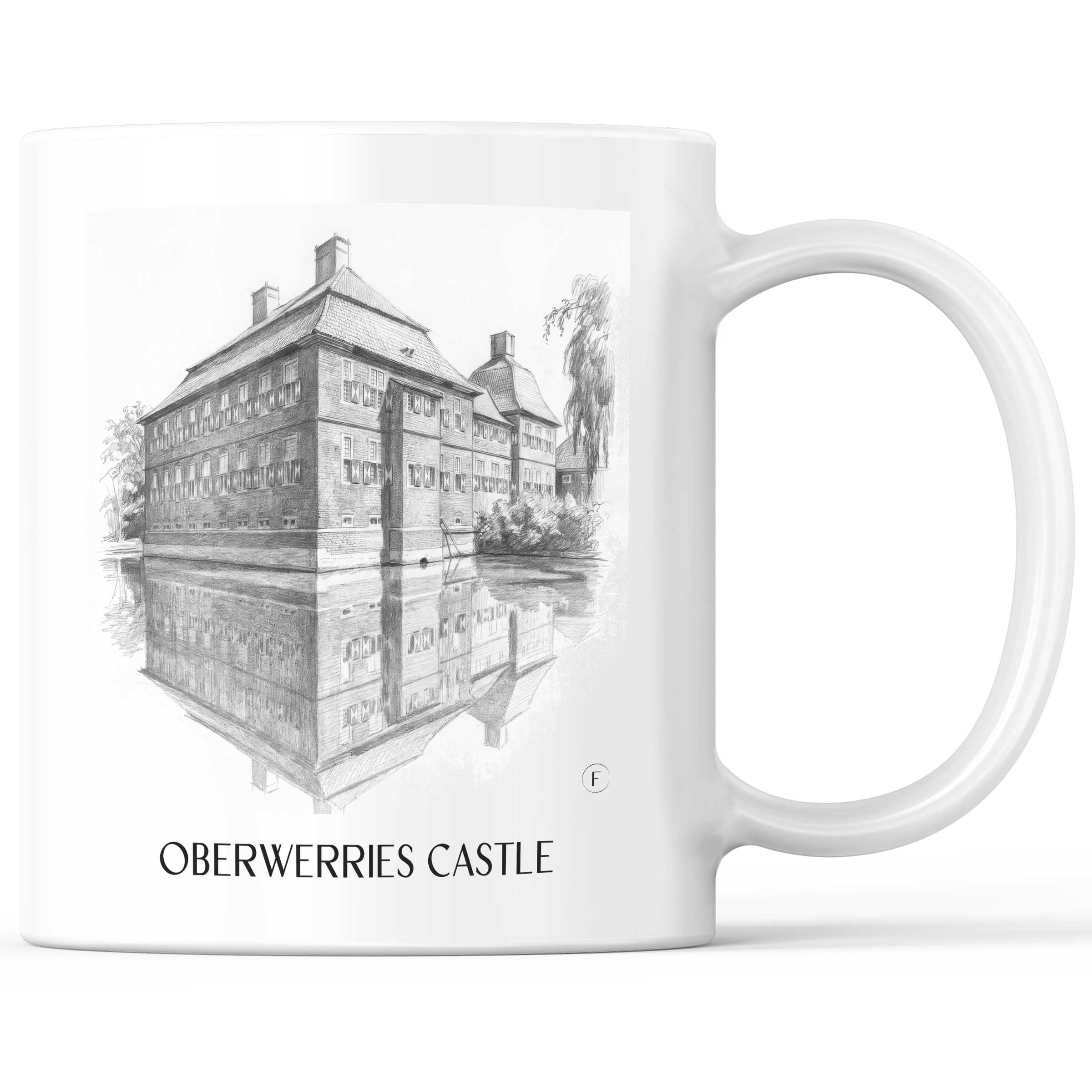 Schloss Oberwerries Kaffeebecher - Hamm - Deutschland Becher - Kaffeetasse im Zeichnung Stil