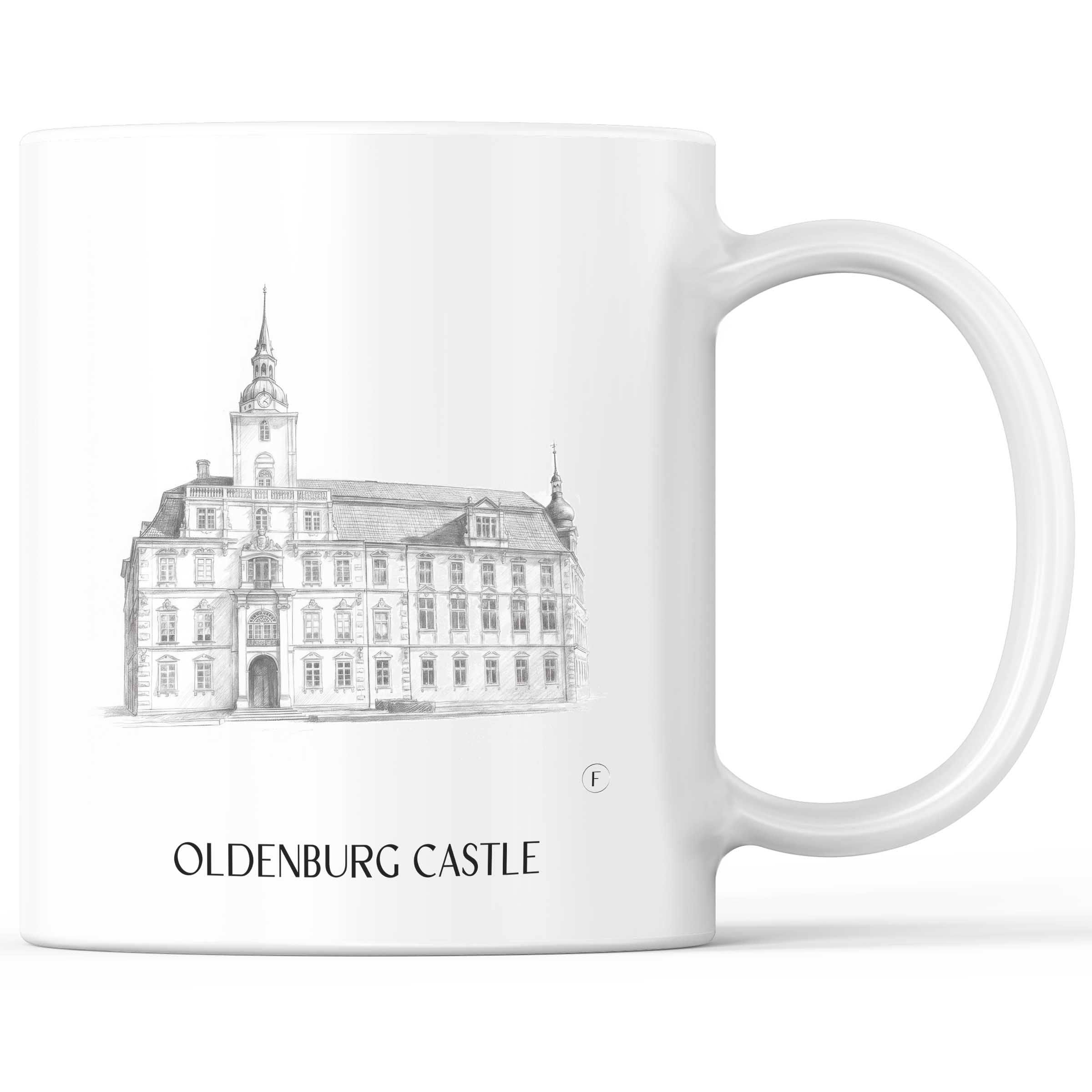 Oldenburger Schloss Kaffeebecher - Niedersachsen - Deutschland Becher - Kaffeetasse im Zeichnung Stil