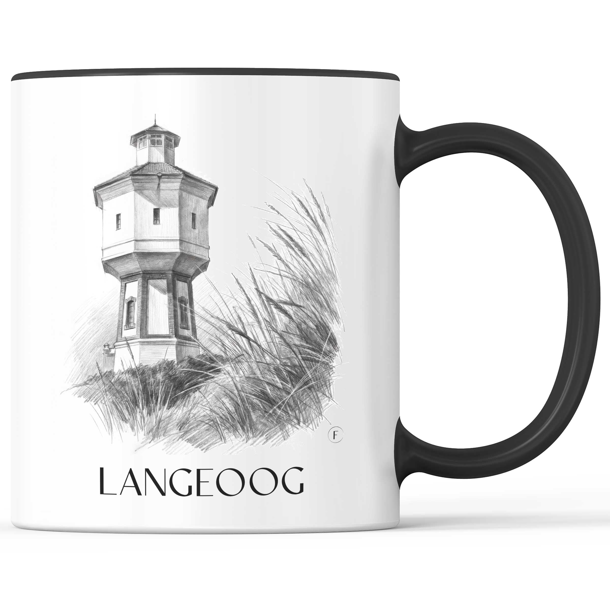 Langeoog Kaffeebecher - Ostfriesland - Deutschland Becher - Kaffeetasse im Zeichnung Stil
