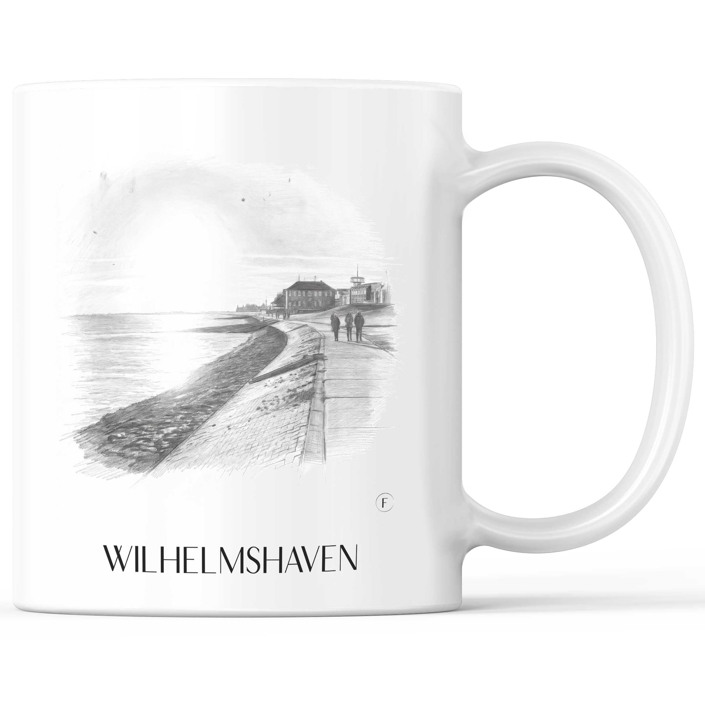 Wilhelmshaven Kaffeebecher - Oldenburger Friesland - Deutschland Becher - Kaffeetasse im Zeichnung Stil