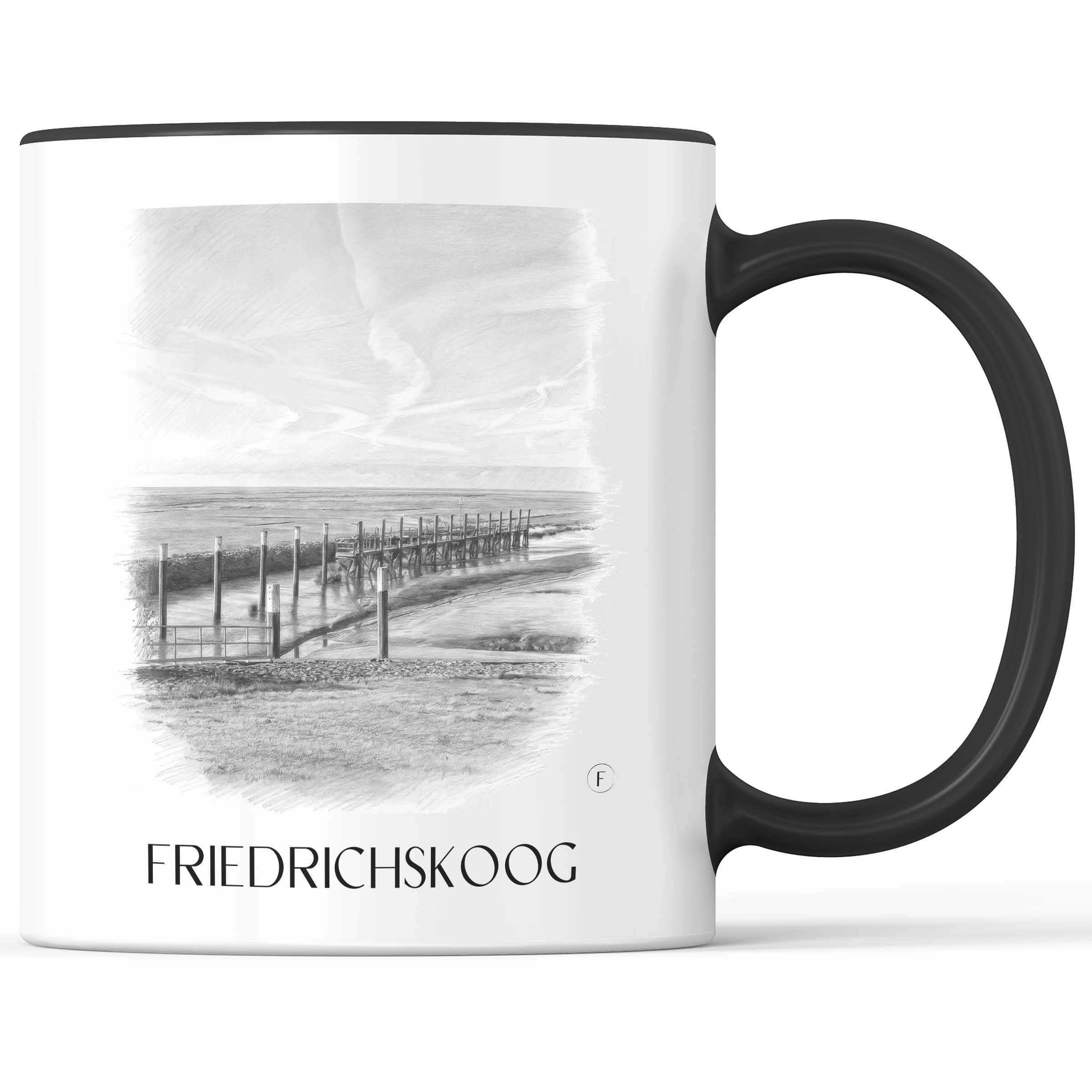 Friedrichskoog Kaffeebecher - Schleswig-Holstein - Deutschland Becher - Kaffeetasse im Zeichnung Stil