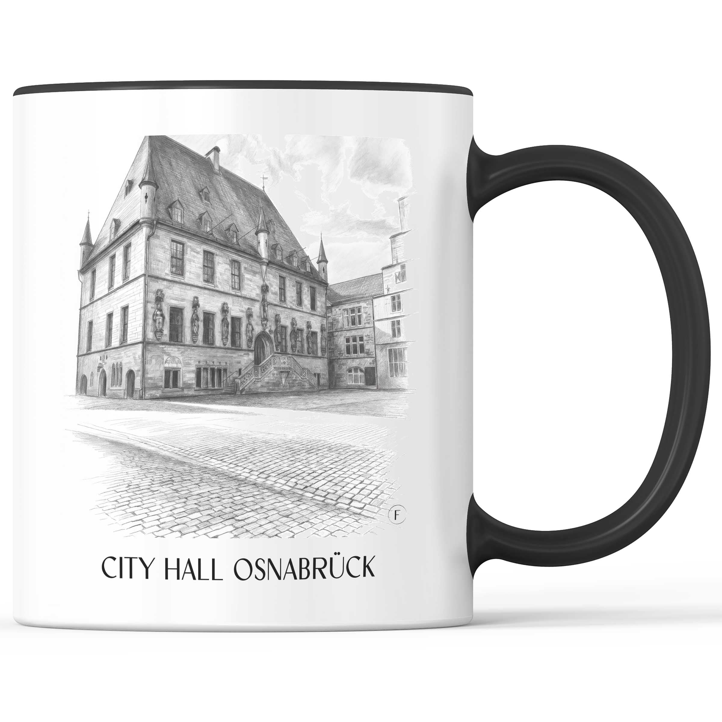 Rathaus Kaffeebecher - Osnabrück - Deutschland Becher - Kaffeetasse im Zeichnung Stil