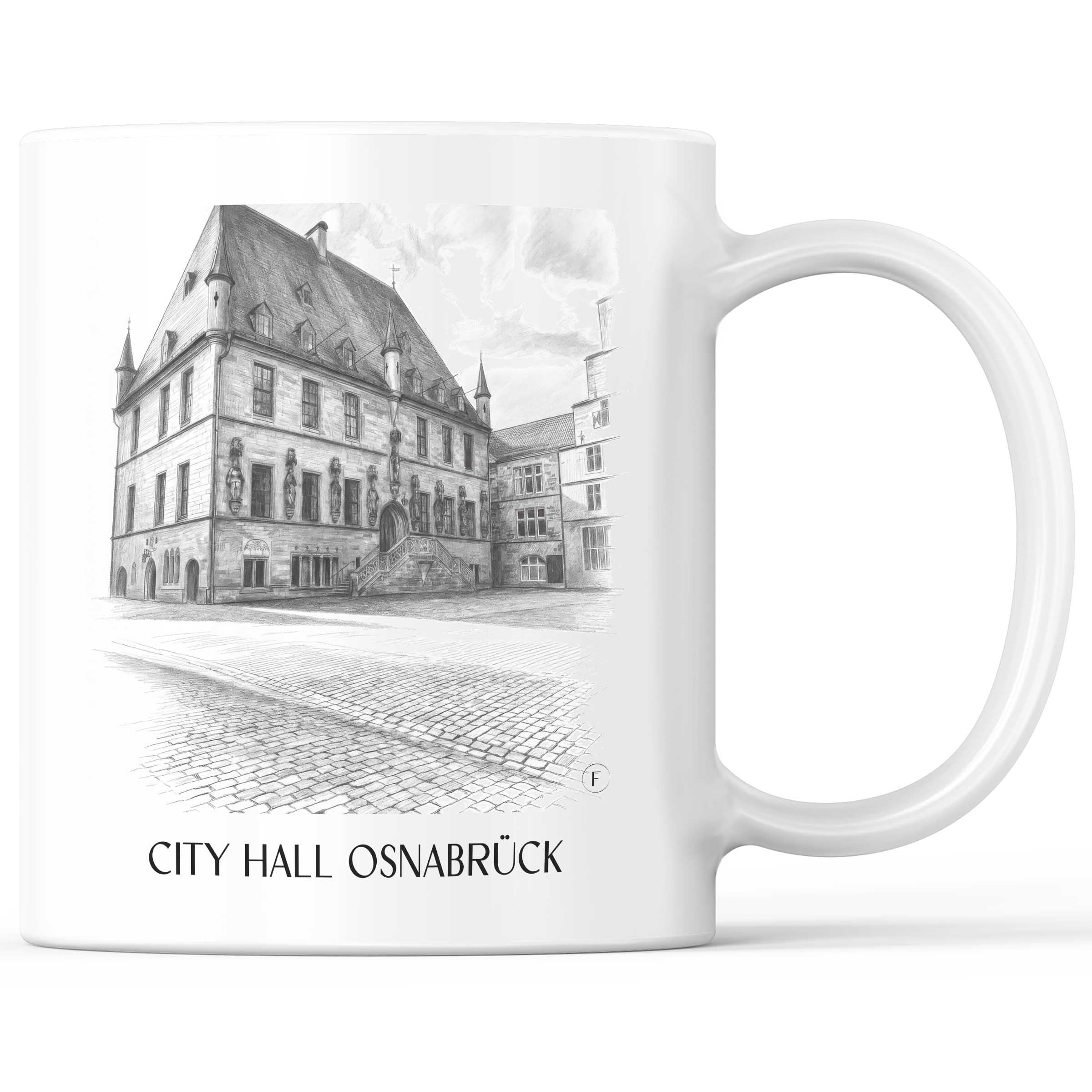 Rathaus Kaffeebecher - Osnabrück - Deutschland Becher - Kaffeetasse im Zeichnung Stil
