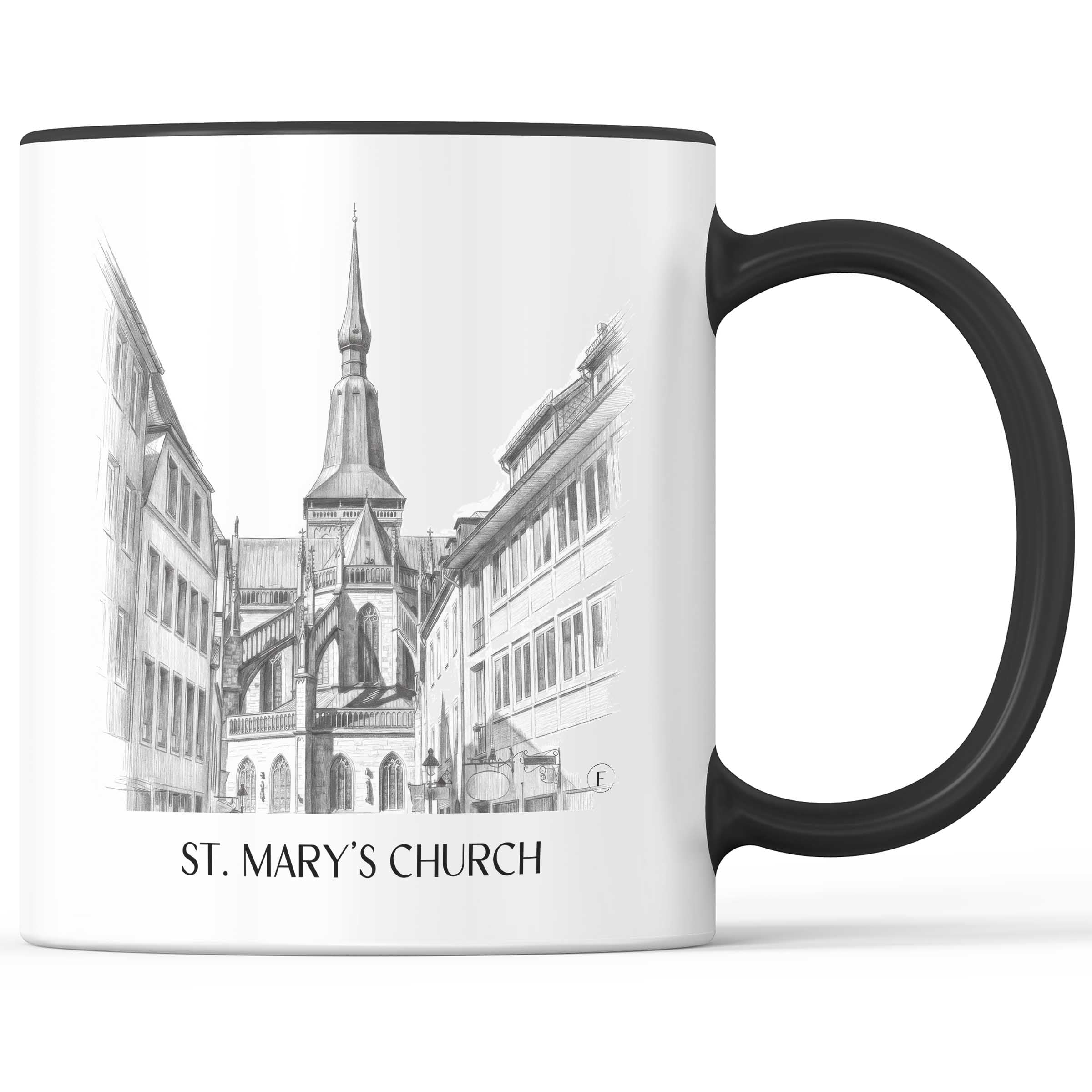 Marienkirche Kaffeebecher - Osnabrück - Deutschland Becher - Kaffeetasse im Zeichnung Stil