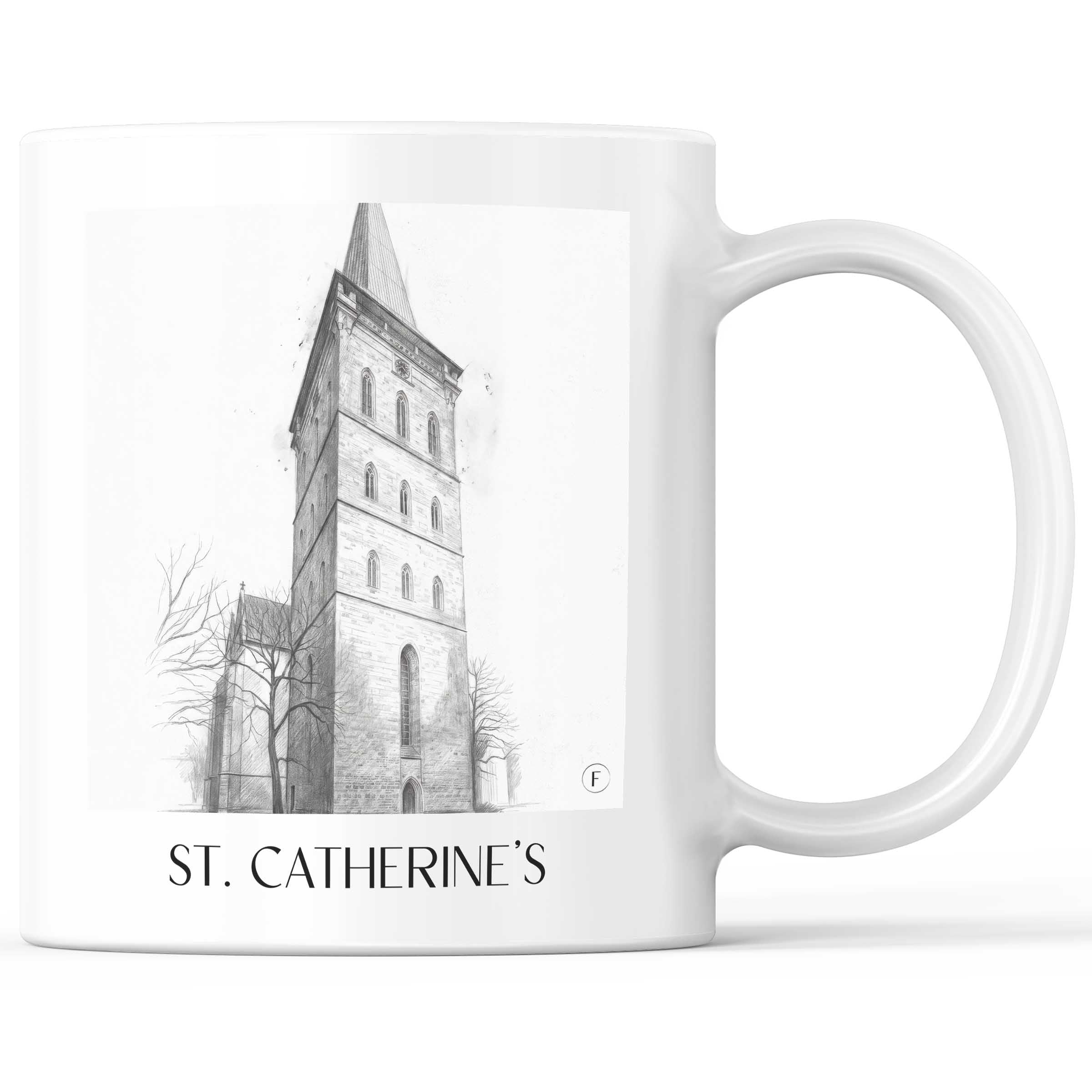St. Katharinen Kaffeebecher - Osnabrück - Deutschland Becher - Kaffeetasse im Zeichnung Stil