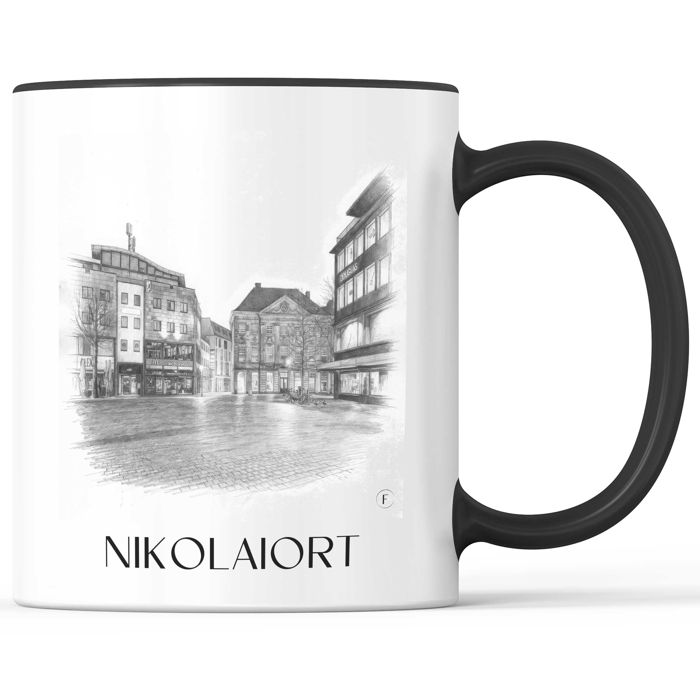 Nikolaiort Kaffeebecher - Osnabrück - Deutschland Becher - Kaffeetasse im Zeichnung Stil