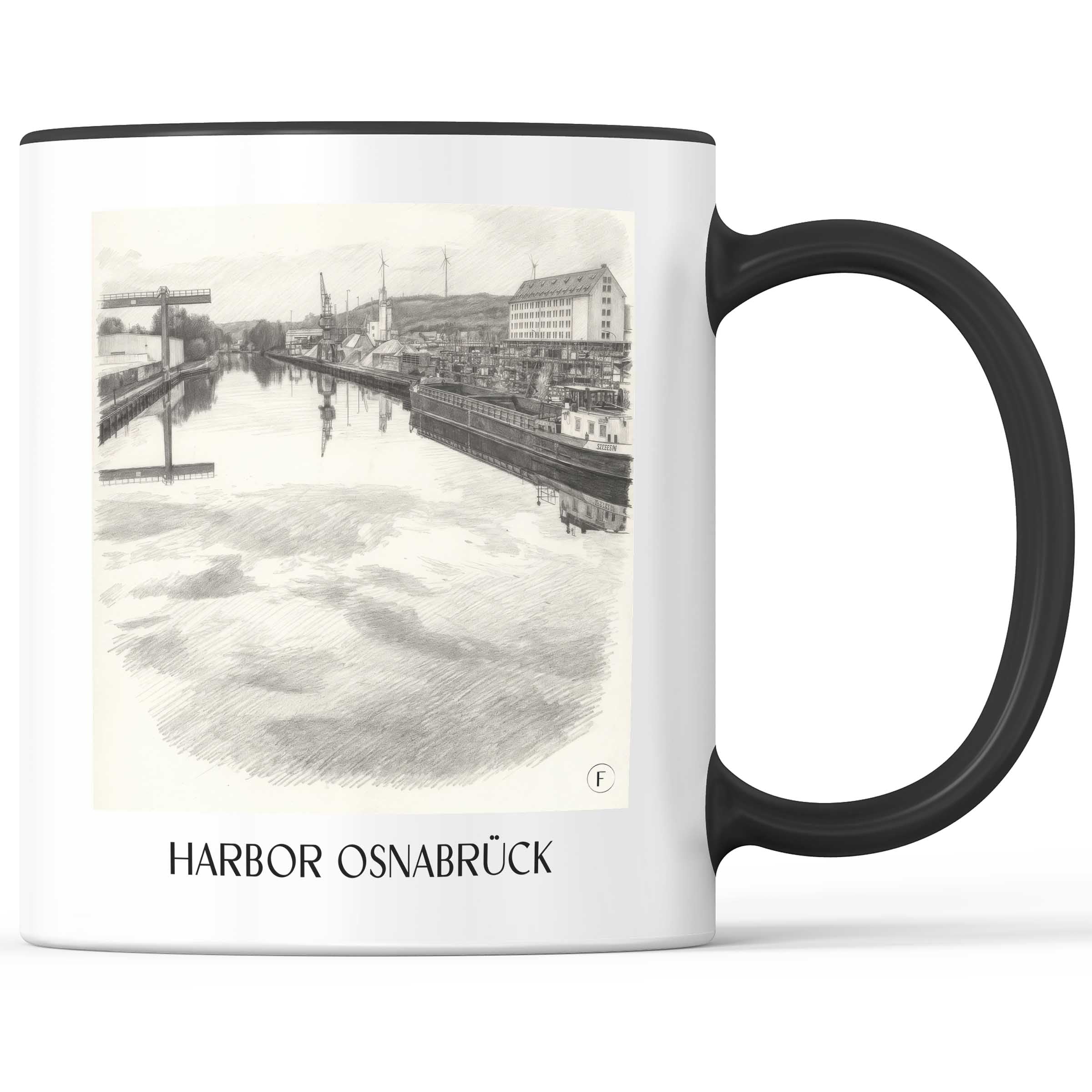 Hafen Kaffeebecher - Osnabrück - Deutschland Becher - Kaffeetasse im Zeichnung Stil