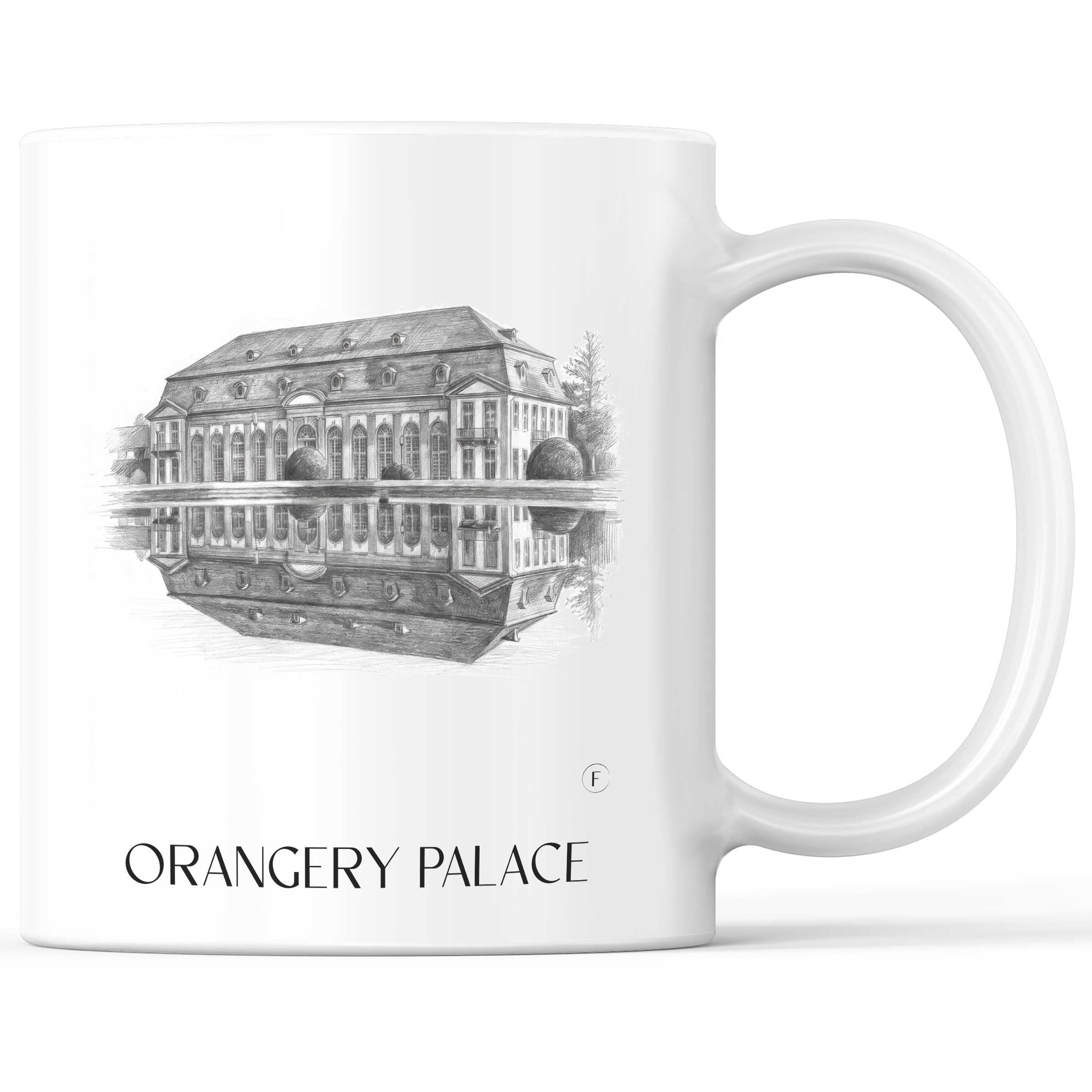 Orangerieschloss Kaffeebecher - Darmstadt - Deutschland Becher - Kaffeetasse im Zeichnung Stil