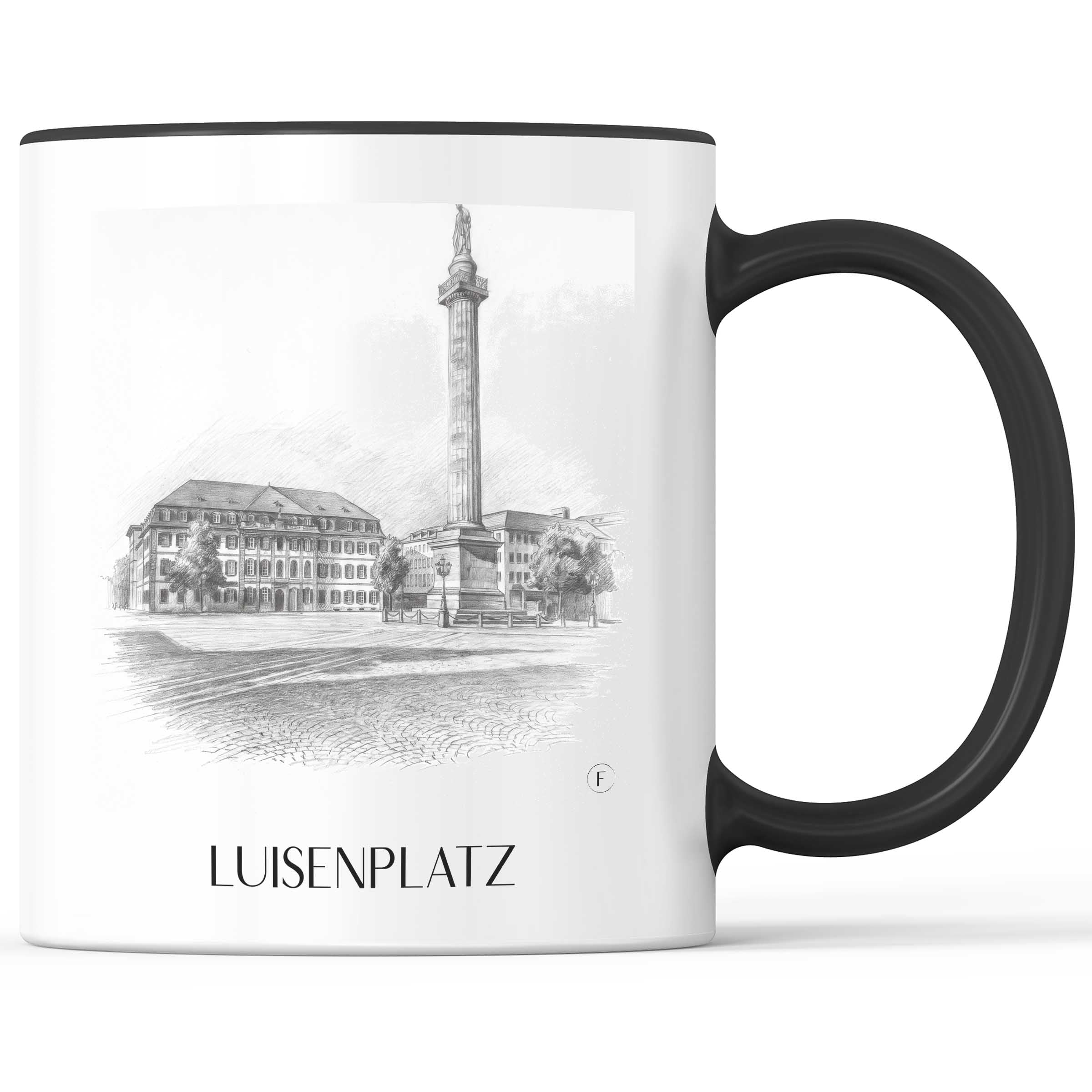 Luisenplatz Kaffeebecher - Darmstadt - Deutschland Becher - Kaffeetasse im Zeichnung Stil