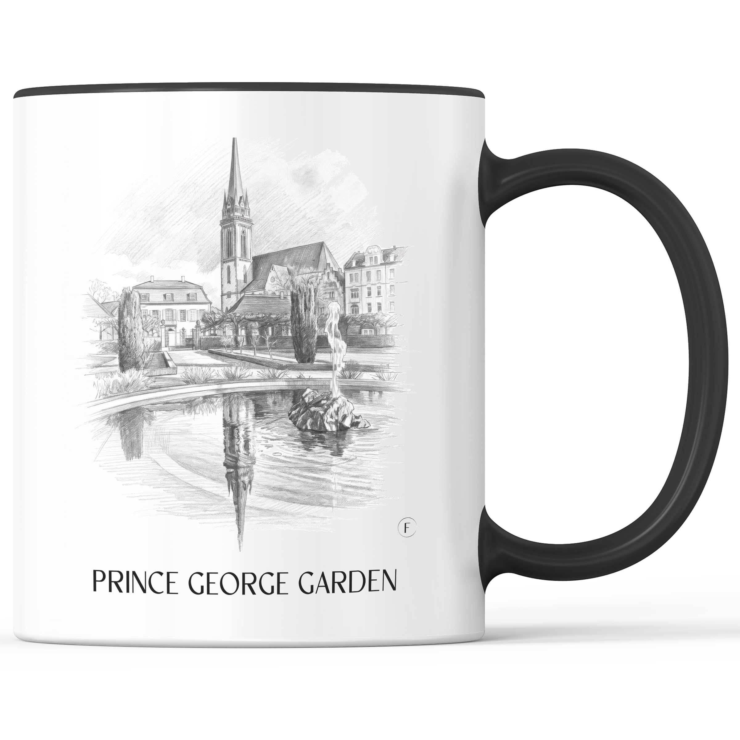 Prinz-Georg-Garten Kaffeebecher - Darmstadt - Deutschland Becher - Kaffeetasse im Zeichnung Stil