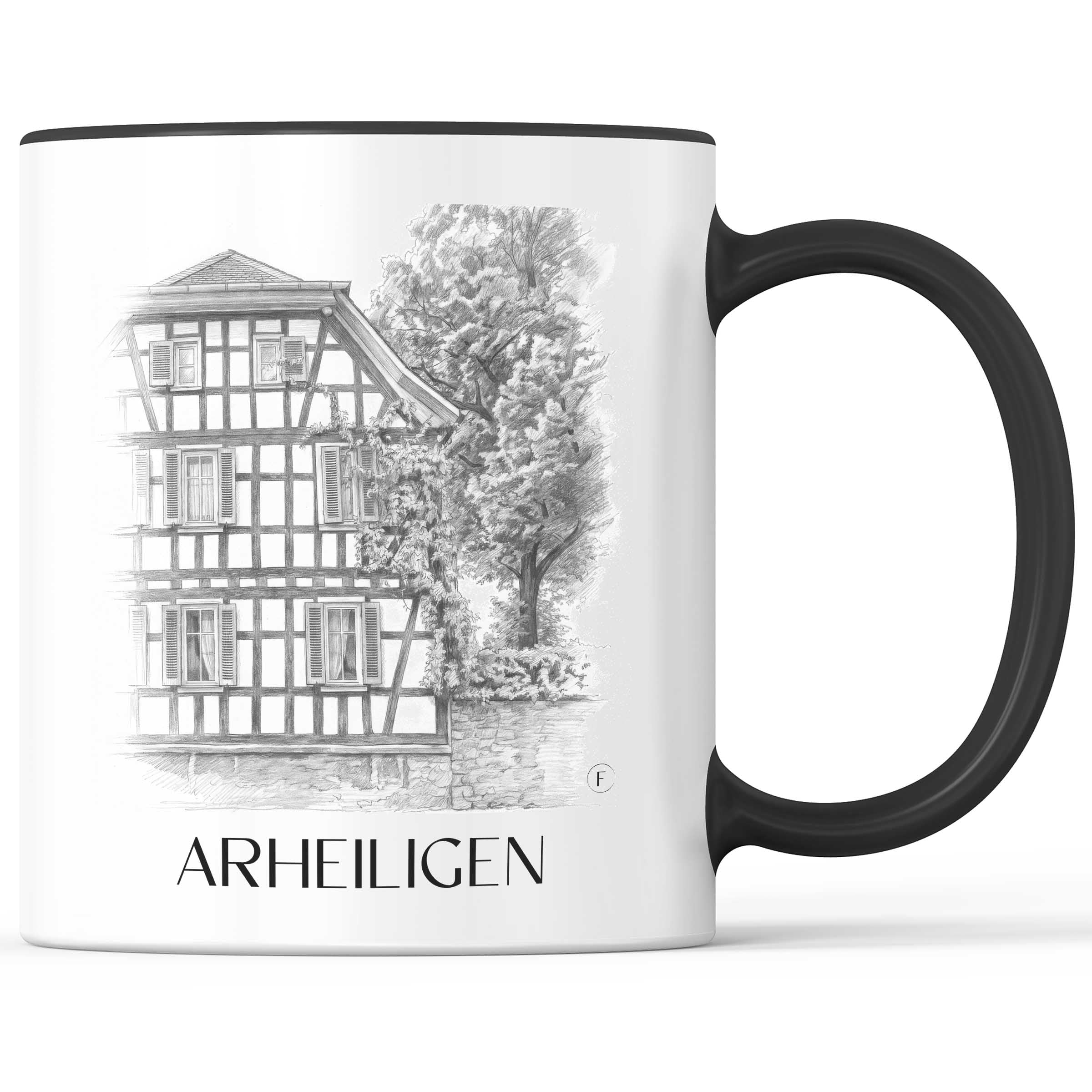 Arheiligen Kaffeebecher - Darmstadt - Deutschland Becher - Kaffeetasse im Zeichnung Stil