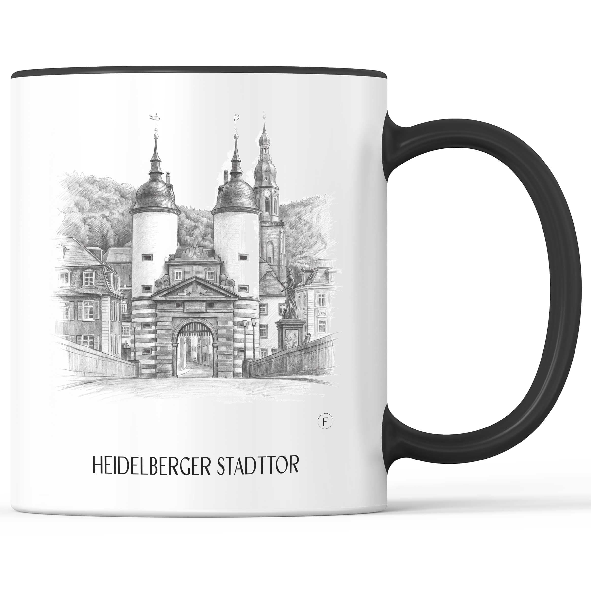 stadttor-heidelberg-deutschland-kaffeebecher-bleistift-zeichnung-drawing