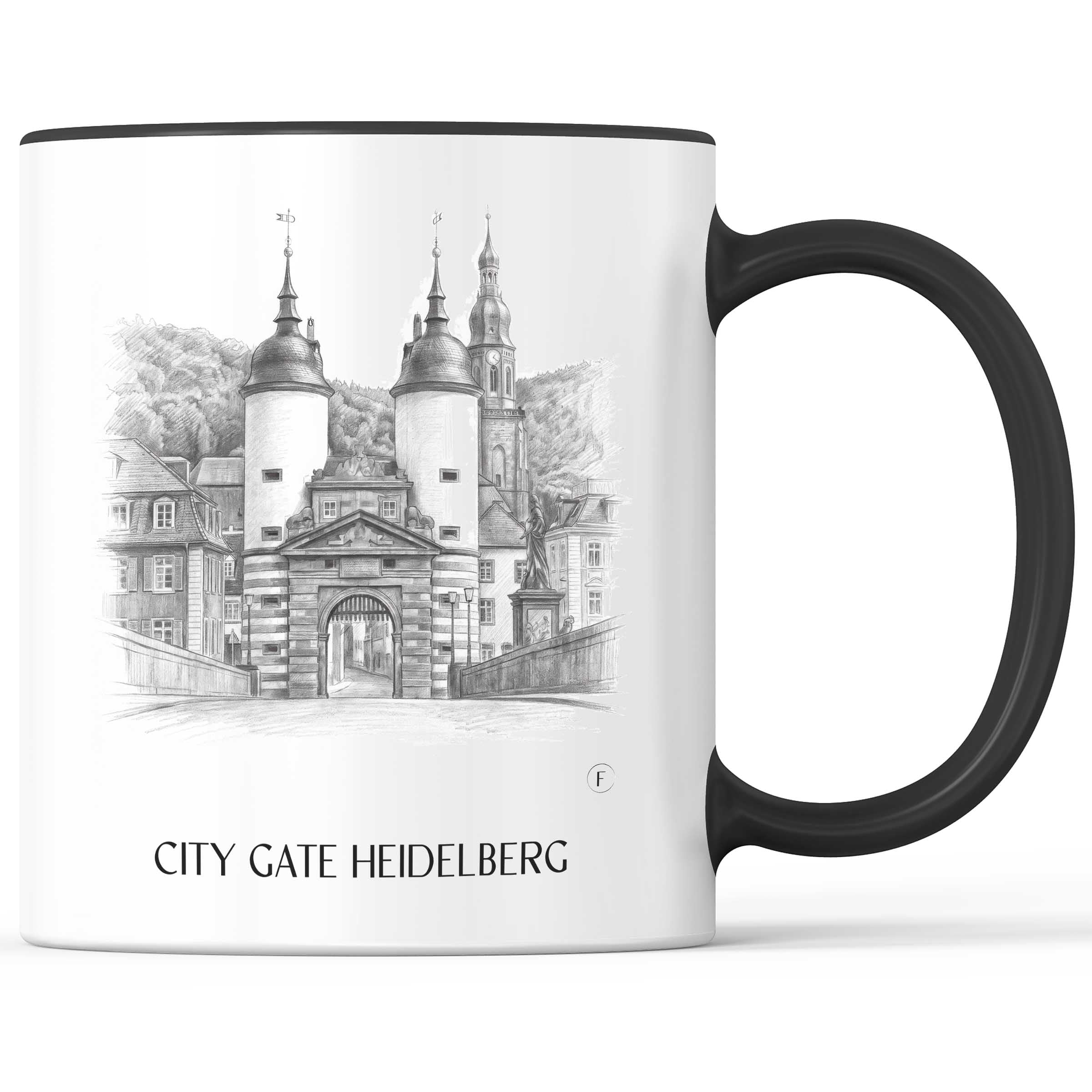Stadttor Kaffeebecher - Heidelberg - Deutschland Becher - Kaffeetasse im Zeichnung Stil