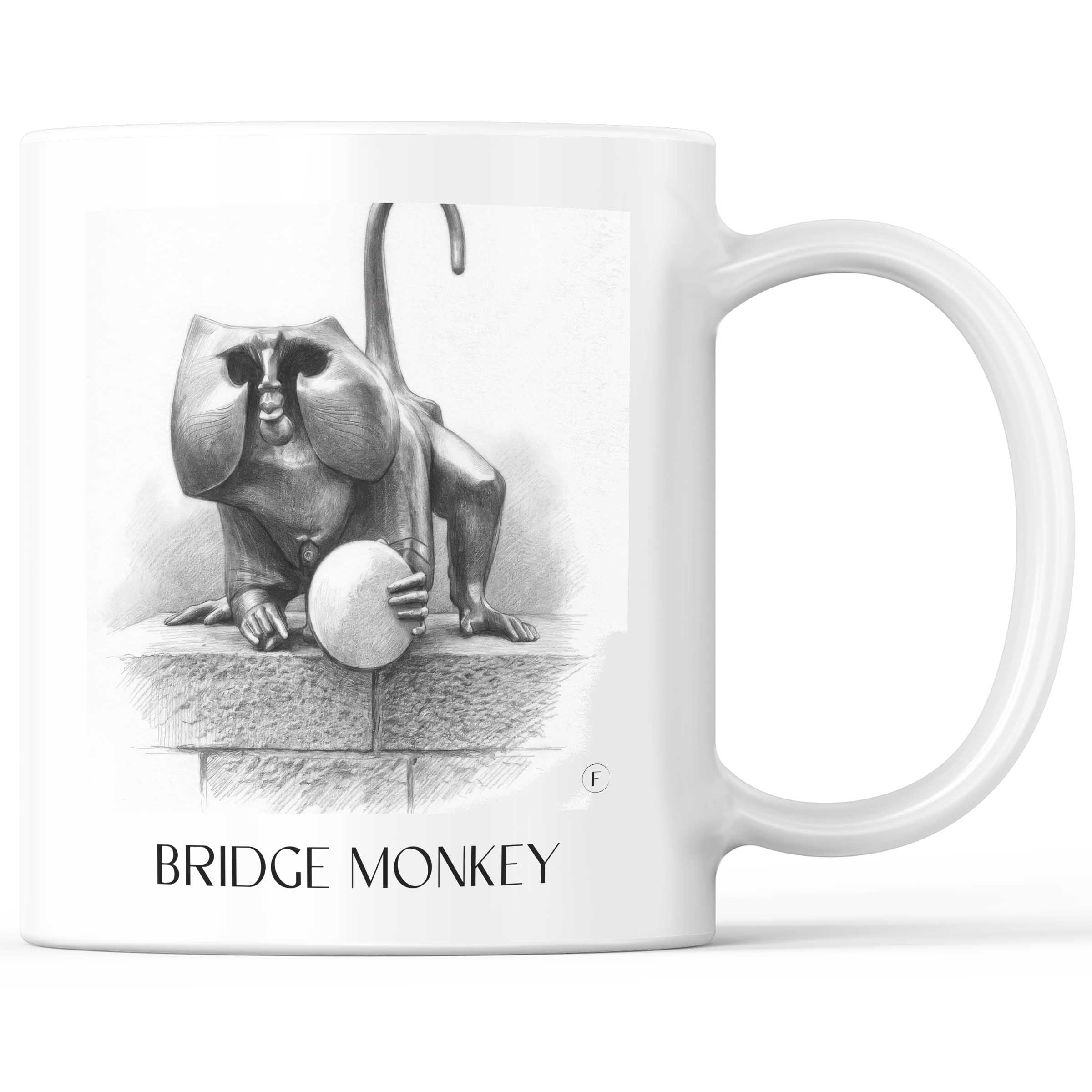 Brückenaffe Kaffeebecher - Heidelberg - Deutschland Becher - Kaffeetasse im Zeichnung Stil